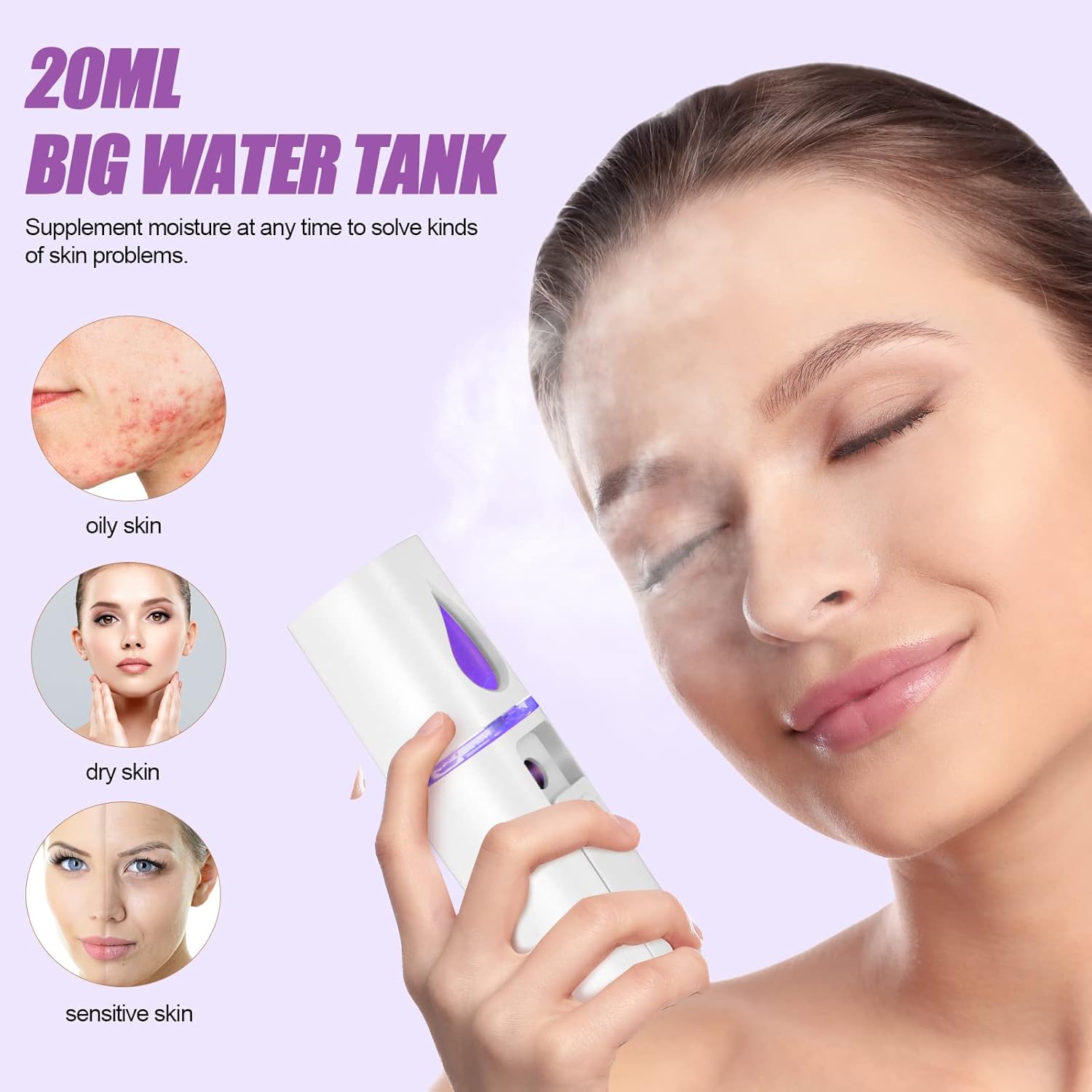 Purple Eyelash Extension Kit with USB Blower, Facial Mister, Tweezers, Gel Pads, and More - Image 3
