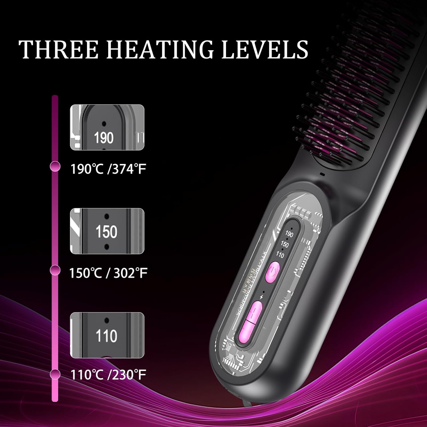 Cordless Ionic Thermal Brush for Women, Portable Electric Hot Comb, Mini Straightener - Image 7