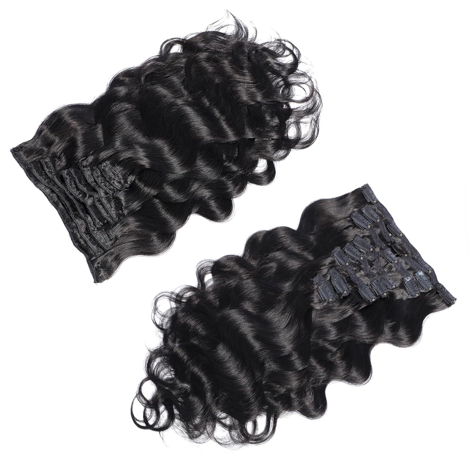 Remy 24 Inch Body Wave Clip-In Hair Extensions 100g 8Pcs Natural Black 1B - Image 7