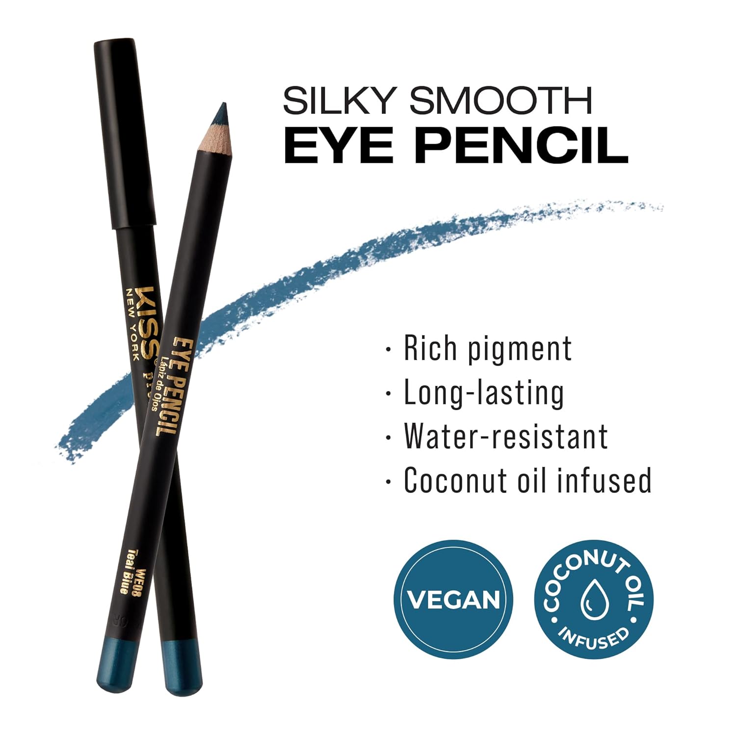 Professional Slim Teal Blue Creamy Soft Water-Resistant Long-Lasting Eyeliner Pencil - Image 4