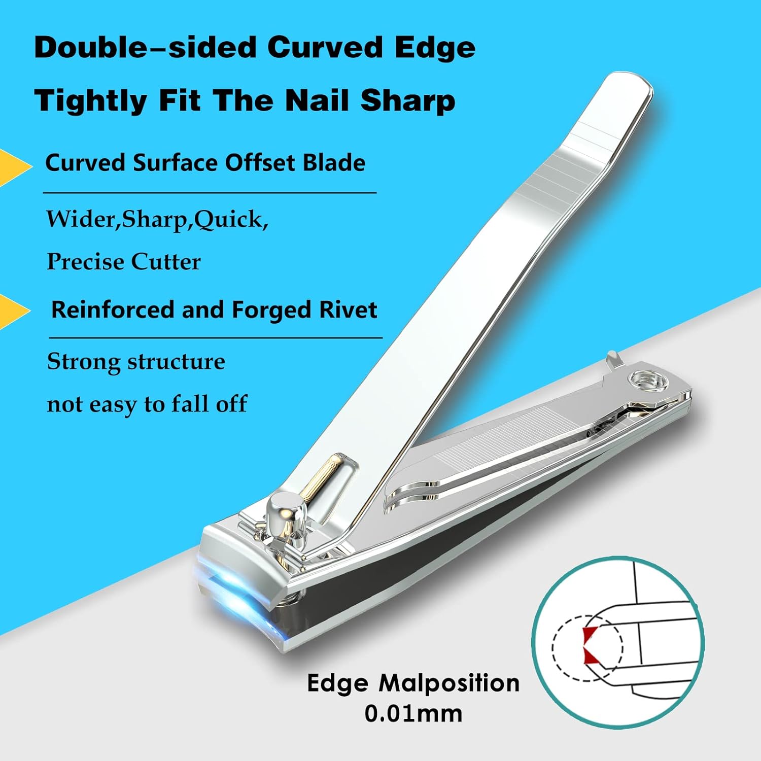 2-Piece Stainless Steel Nail Clipper Set with Built-in Nail Cleaner and File - Image 3