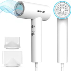 110000 RPM High-Speed Negative Ionic Hair Dryer, 1300W Low Noise Thermo-Control Blow Dryer, Adjustable 4 Temps & 2 Speeds, Portable Hair Dryer for Fast Drying, Home Travel