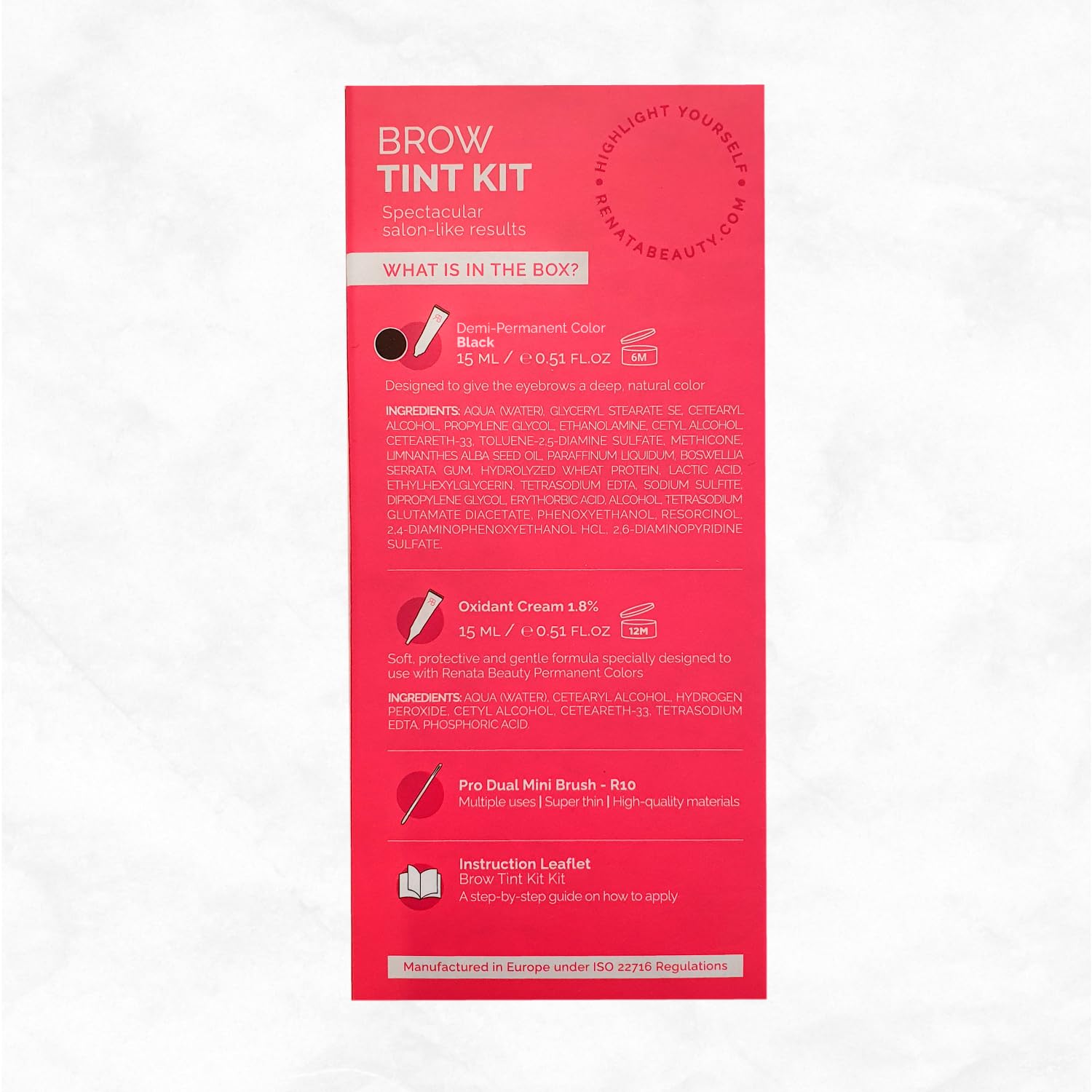 RB Renata Beauty Black Brow Tint Kit with Color Tint and Cream Developer 30 Applications - Image 9