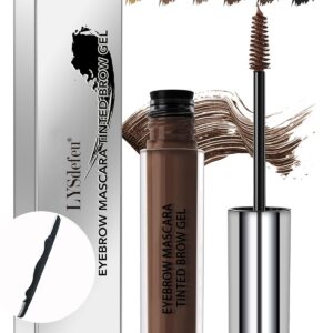 Waterproof Tinted Brow Gel-Long Lasting SmudgeProof Liquid Eyebrow Makeup,Eyebrow Mascara Tinted Brow Glue,Brow Filler Tint,Volumizing Enhance Brow Mascara,With Brow Razor Brush for Women-04Dark Brown