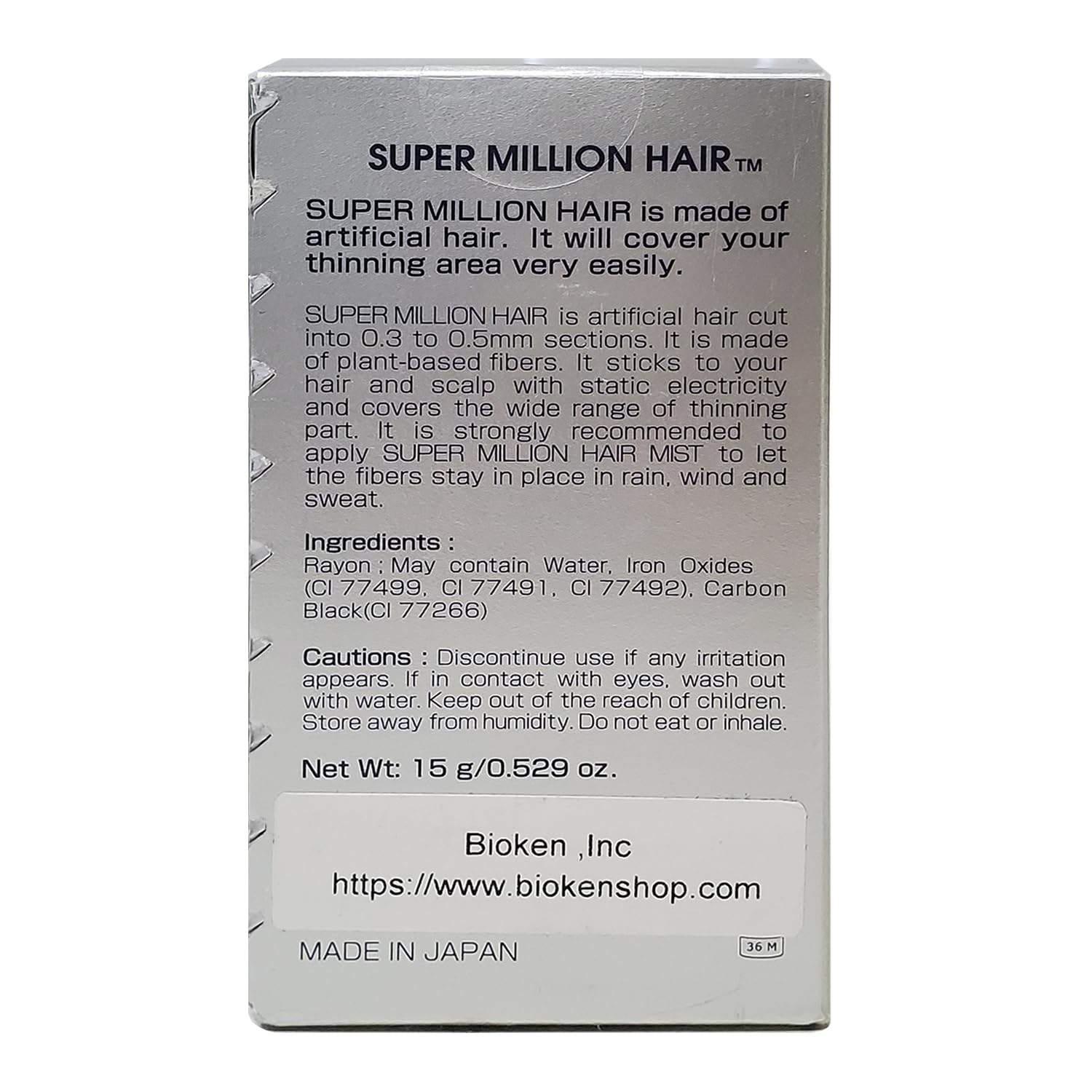 15g Gray Natural Hair Thickener Building Fibers Waterproof Powder for Thinning Hair - Image 2
