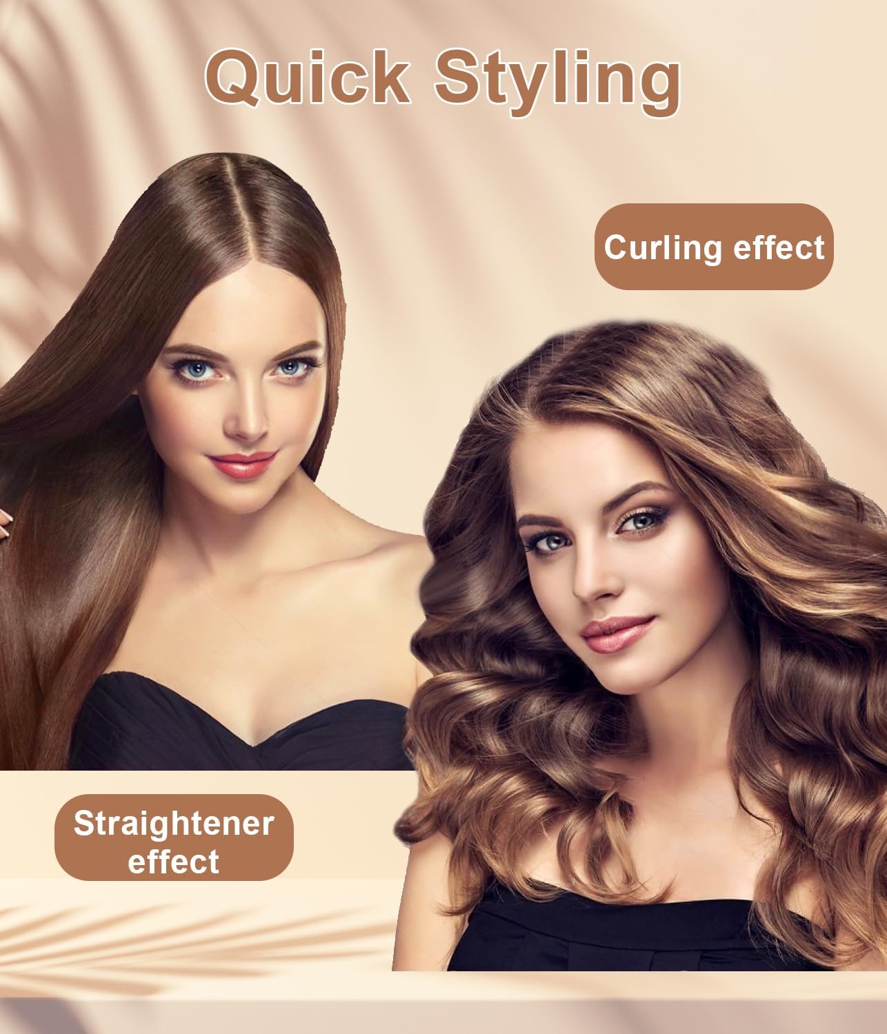 Portable 3-in-1 Cordless Mini Hair Curling Iron Brush, 1.5 Inch, Rechargeable Travel Tool, White - Image 3