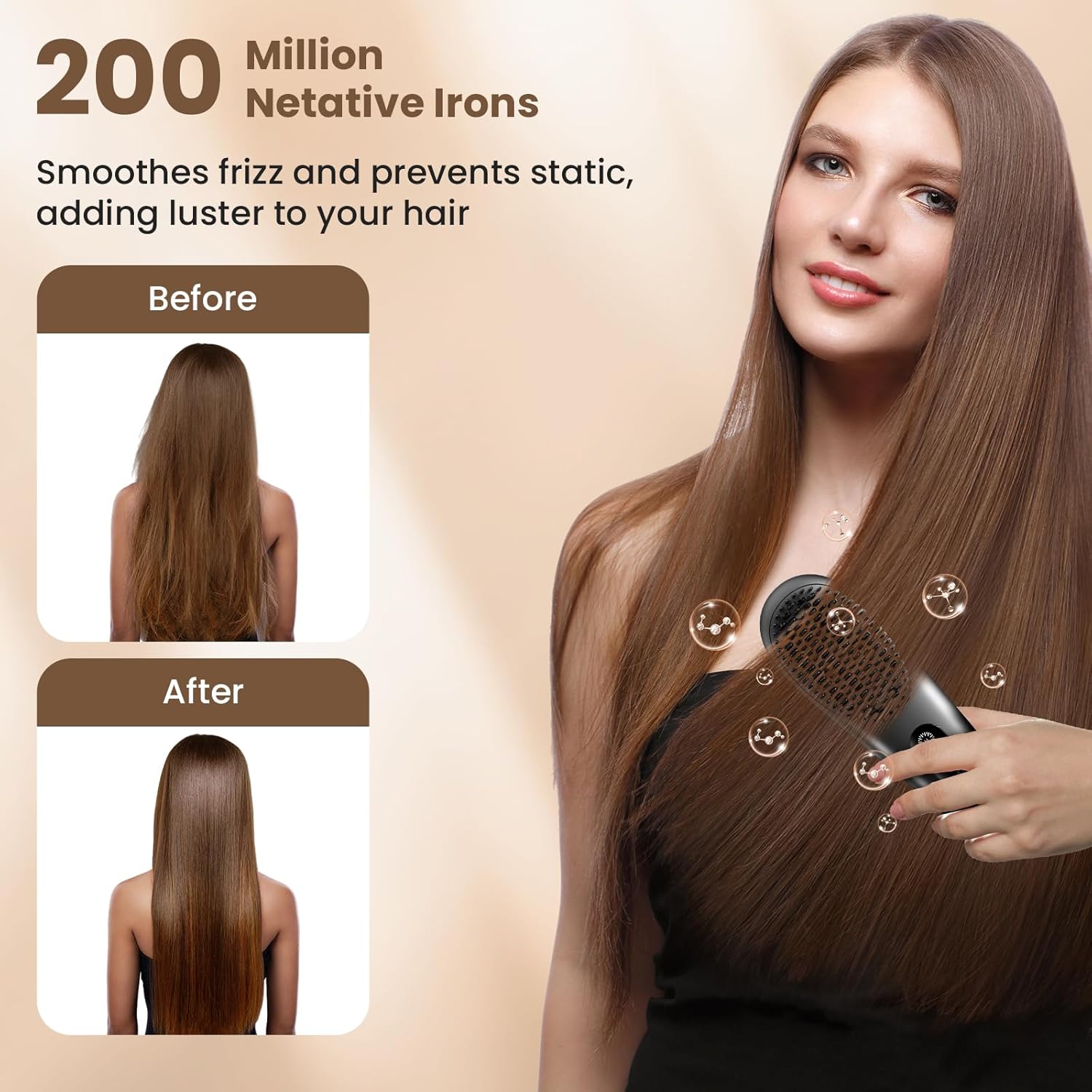 Beautlinks Portable Mini Cordless Hair Straightener Brush 6400 mAh Travel Comb for Women - Image 3