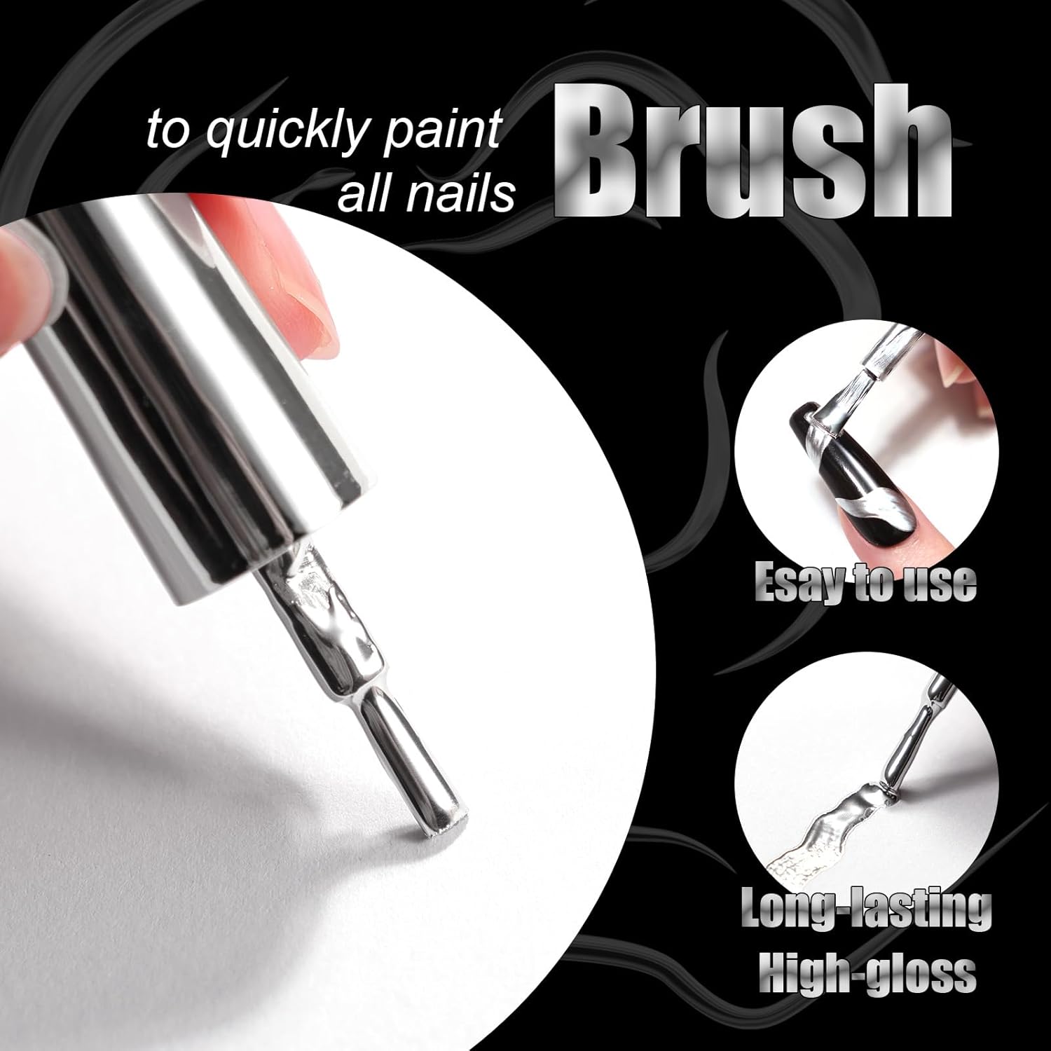 Metallic Super Shiny Mirror Silver Gel Nail Polish 5ml Long-Lasting High Gloss - Image 5