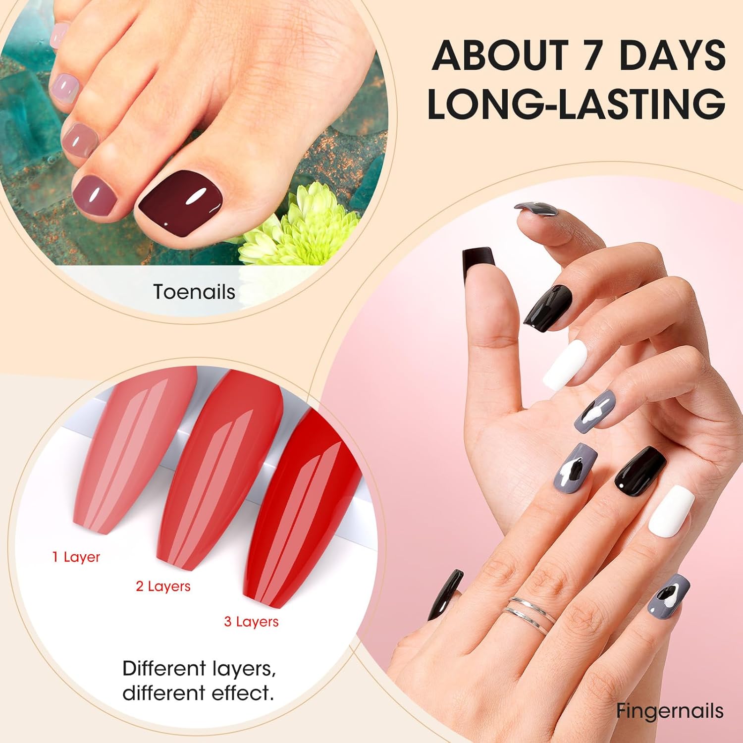 16-Color Fast-Drying Nail Polish Kit with Base, Top Coat & Remover Pads for Women - Image 5
