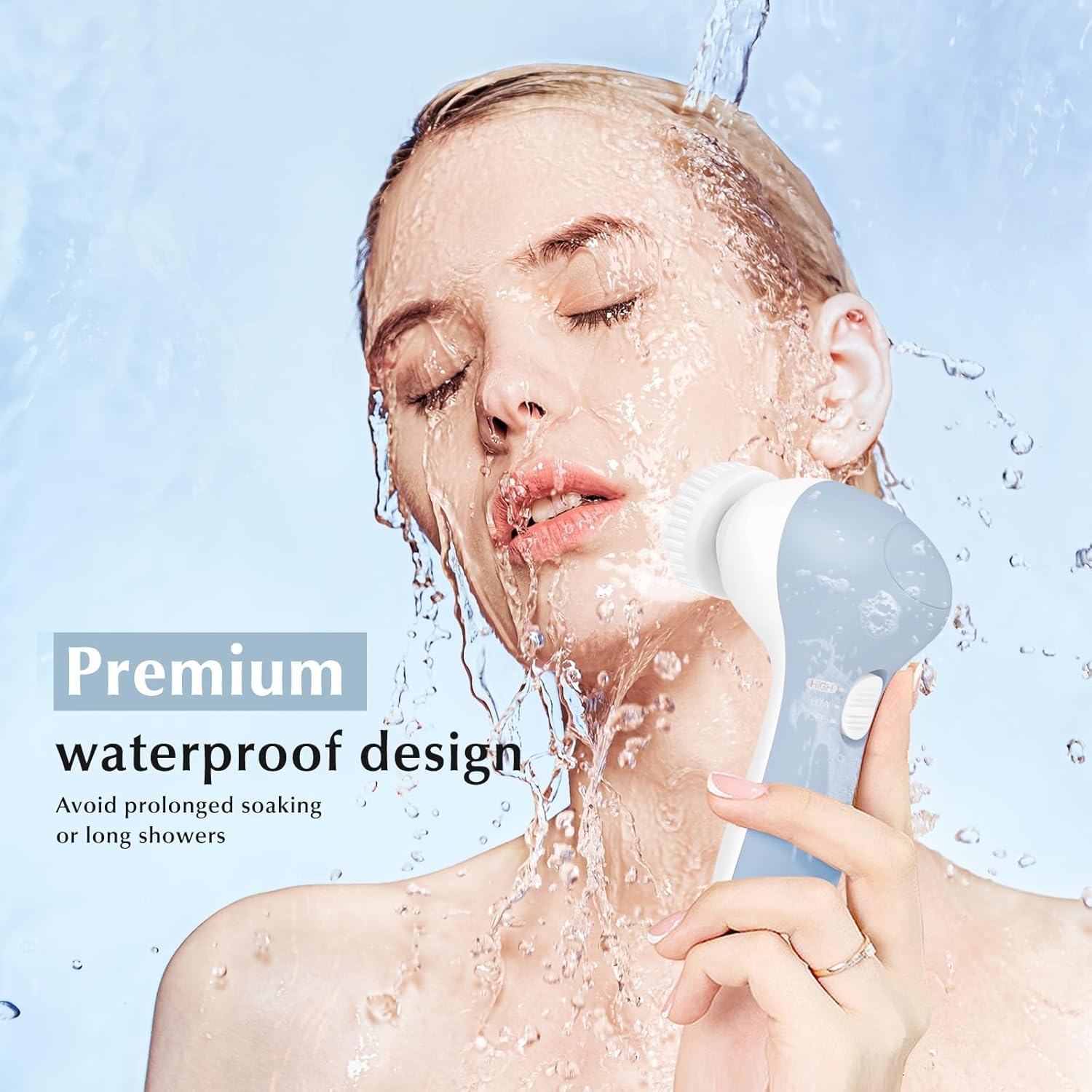 COSLUS 7-in-1 Waterproof Silicone Electric Facial Cleansing Brush Skin Care Device - Image 6