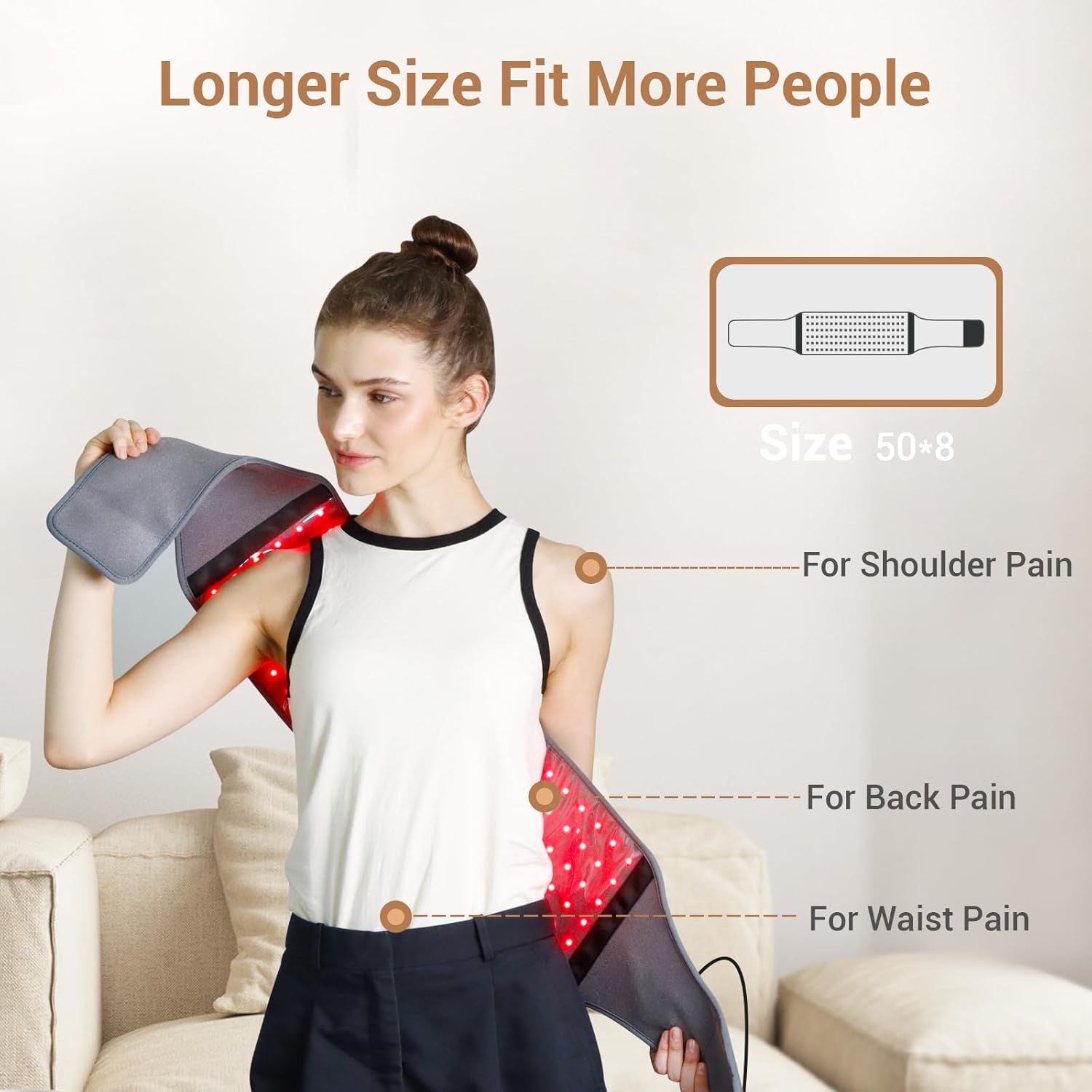 Comfytemp 126 LED Red Light Therapy Belt 22W Corded Pain Relief Device - Image 4
