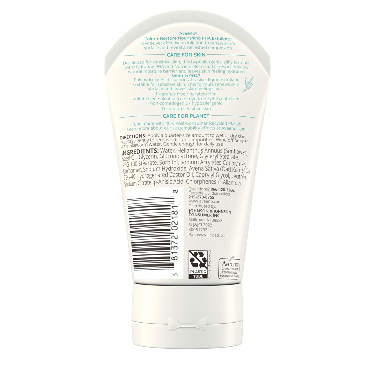 Aveeno Calm + Restore Nourishing PHA Facial Exfoliator Sensitive Skin Fragrance-Free 4 fl. oz - Image 8