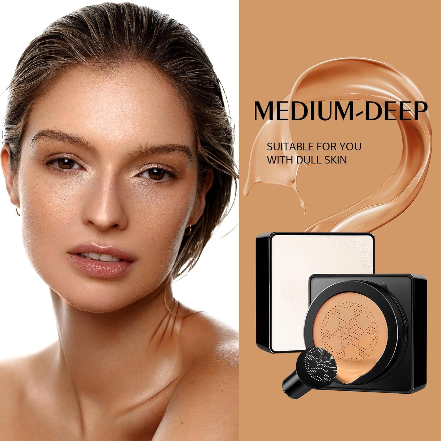 Air Cushion CC Cream Mushroom Head Moisturizing Concealer Medium Deep All Skin Types - Image 6