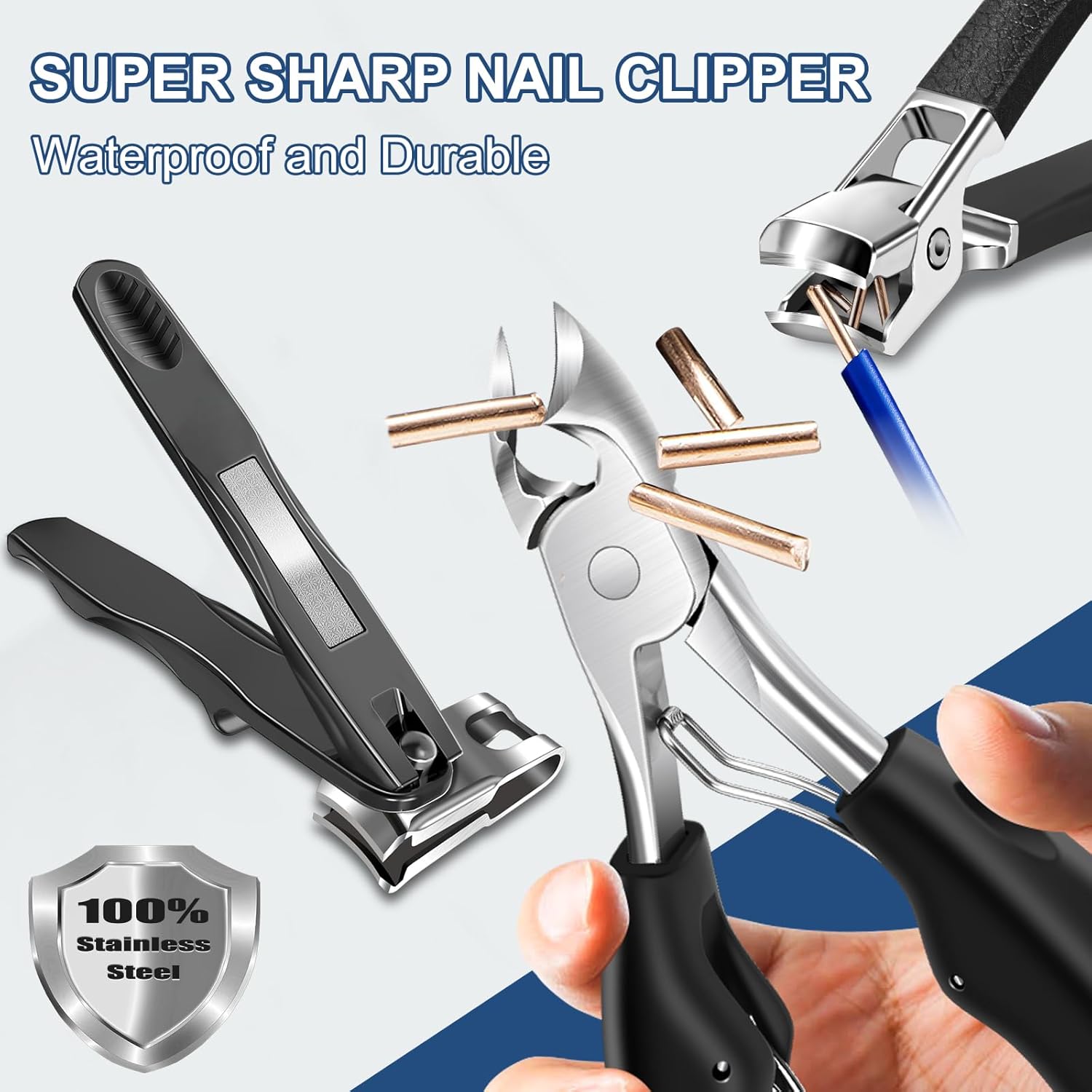 Heavy Duty Toenail Clippers for Seniors, Thick Nail Grooming, Built-in Catcher, Rotating Long Handle - Image 5