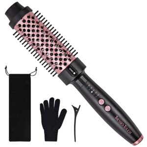 Thermal Brush Hair Curling Brush, 30s Fast Heated Round Brushes 1.5" for Long Lasting Look, Negative Ion Tech, 5 Temp Settings, Less Damage, Universal Voltage, Easy to Use, Gifts for Women, Rose Gold