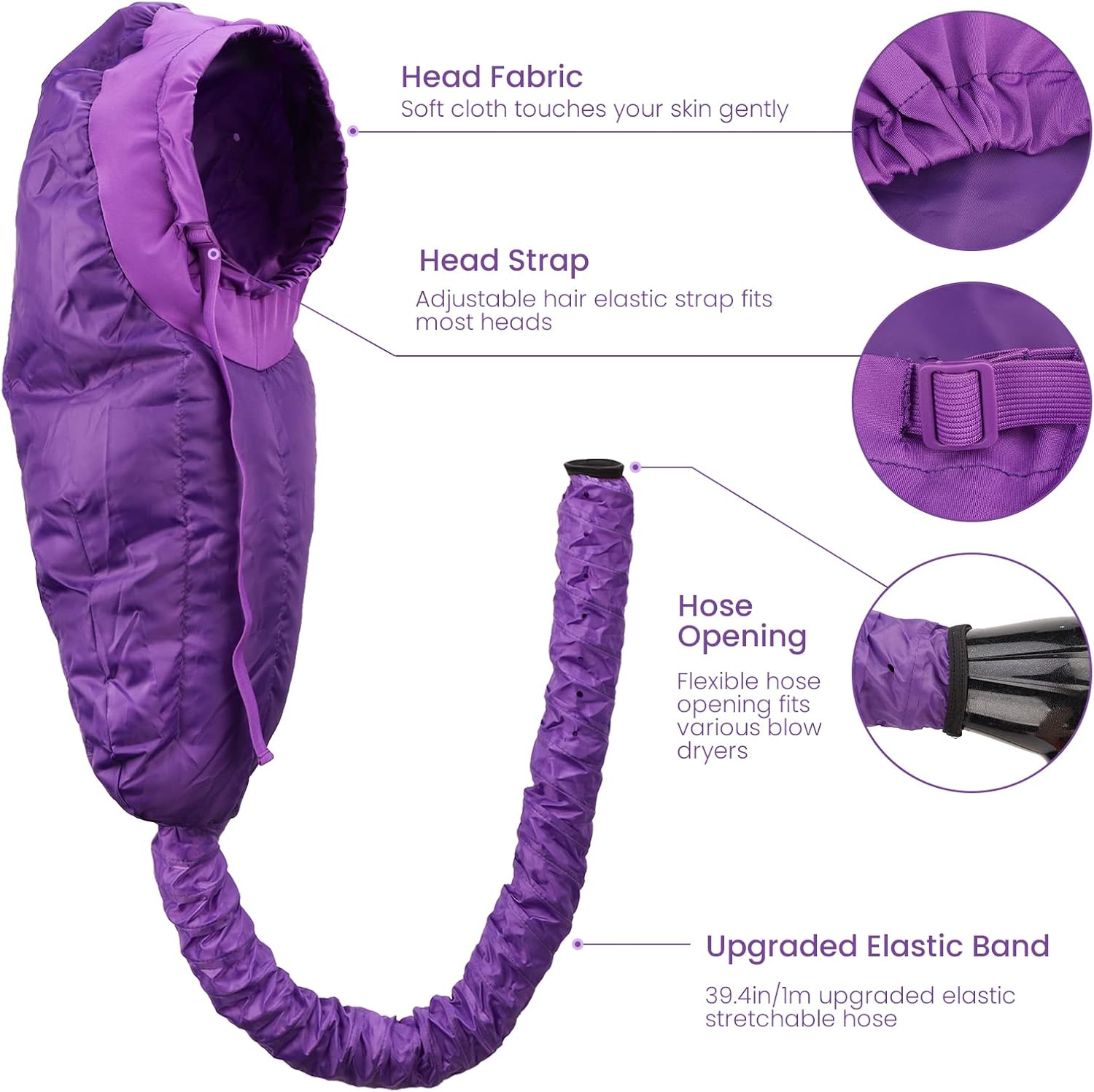 Segbeauty XL Adjustable Bonnet Hood Dryer Attachment for Deep Conditioning and Fast Drying - Image 3