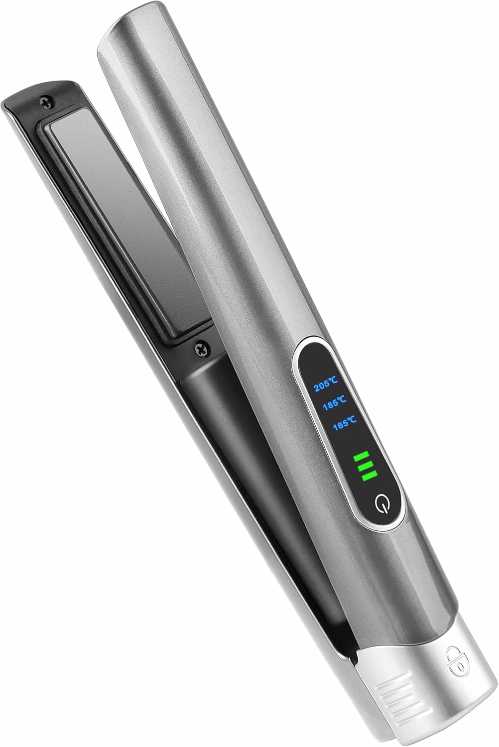 Cordless Hair Straightener and Curler, 2 in 1 Portable Mini Flat Iron & Curling, Fast Heating & Titanium Plate Straightener Curling Iron with 3 Adjustable Temp, LCD Temp Display