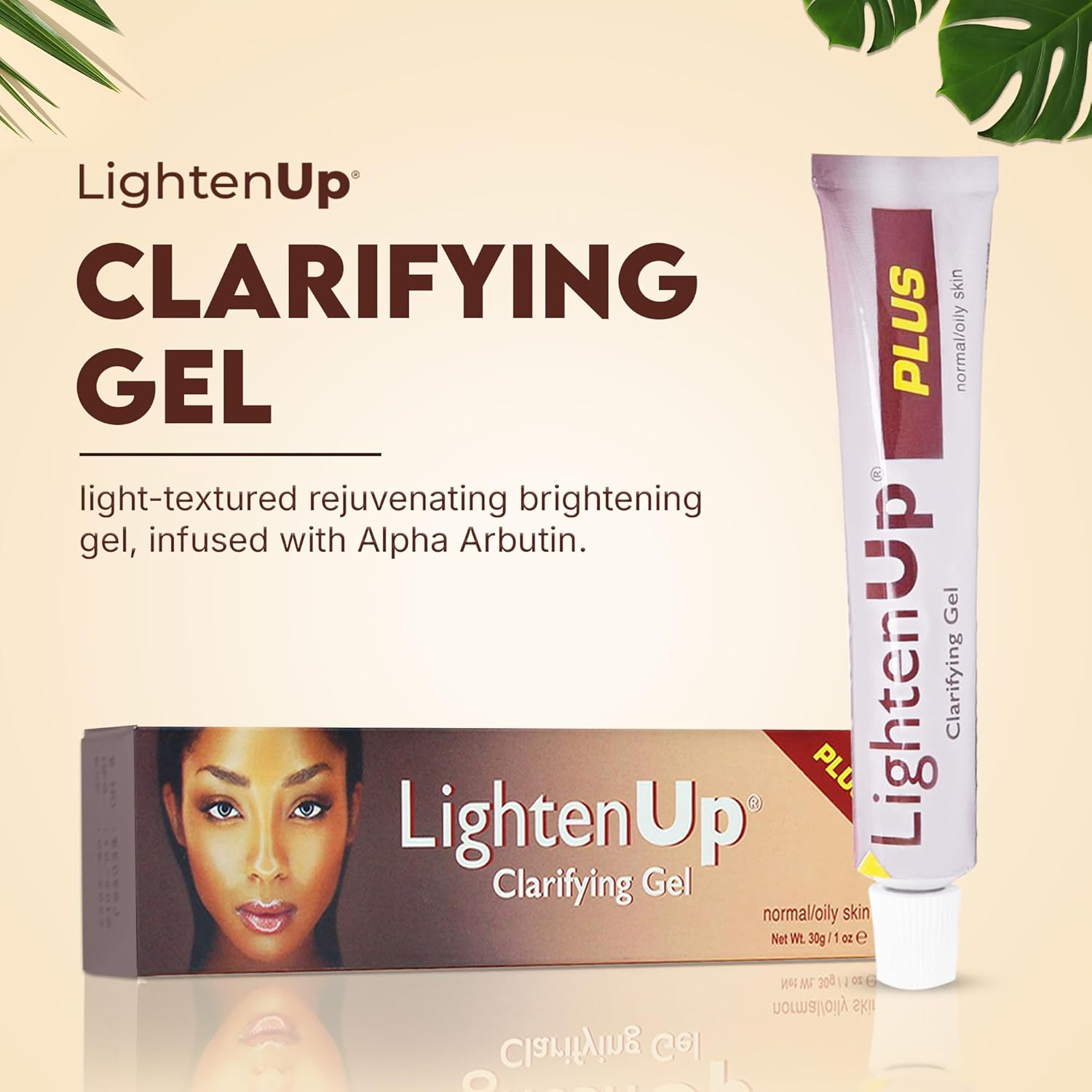 OMIC Lighten-Up Plus Clarifying Gel 1 oz Brightening Cream for Knuckles Elbows Hands Armpits with Alpha Arbutin - Image 2