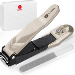 Nail Clippers for Men Women with Catcher,No Splash Ultra Sharp Professional Heavy Duty Nail Clipper,Adult Sturdy Fingernail Clipper & Toenail Clipper with Nano Nail File for Travel,Gifts