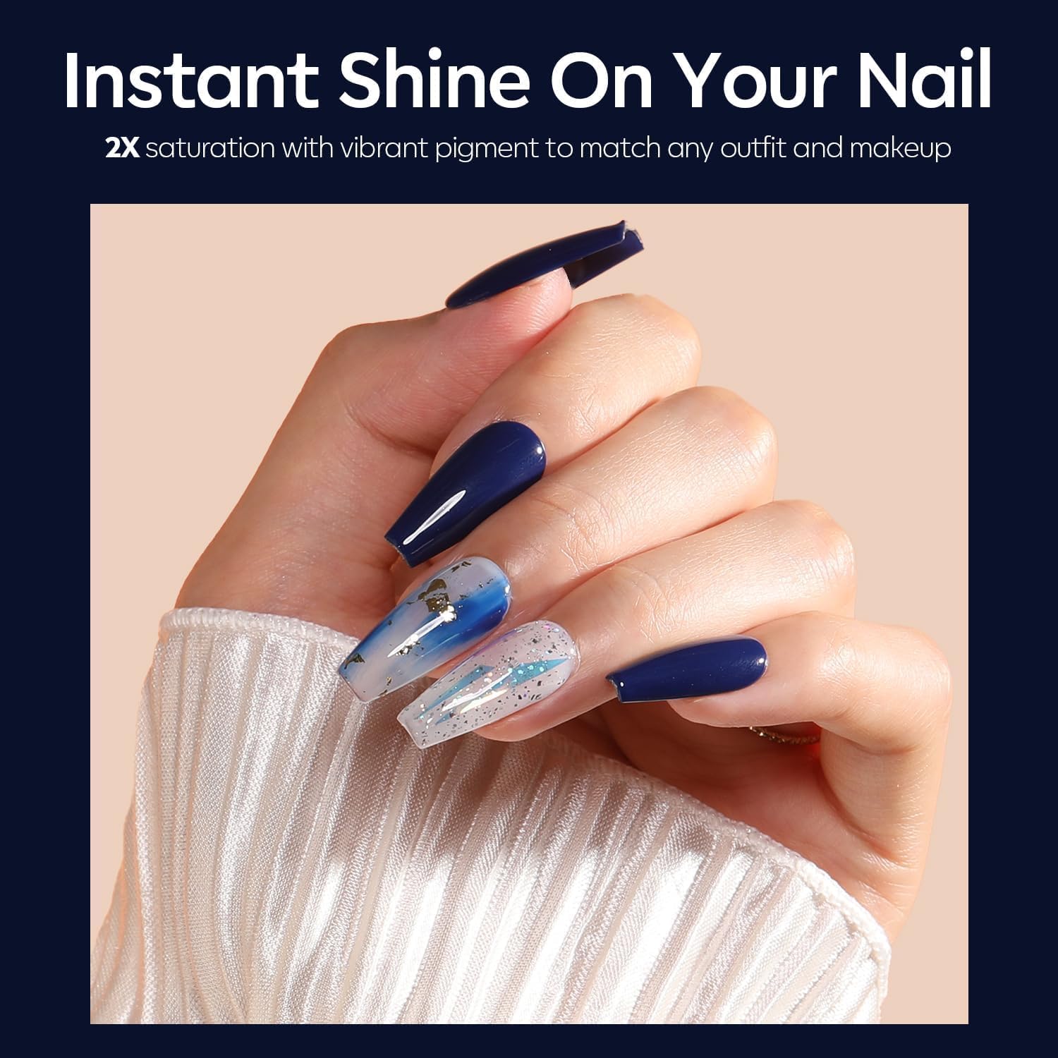 Modelones 15ML Navy Blue Gel Nail Polish Soak Off UV LED Curing - Image 4