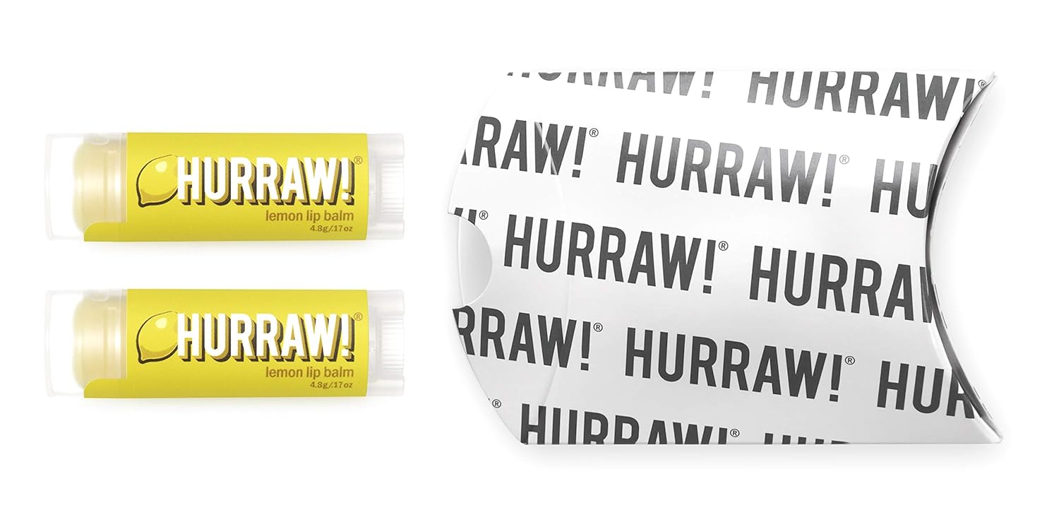 Hurraw Organic Vegan Cruelty-Free Lemon Lip Balm 2 Pack 100% Natural Ingredients - Image 2