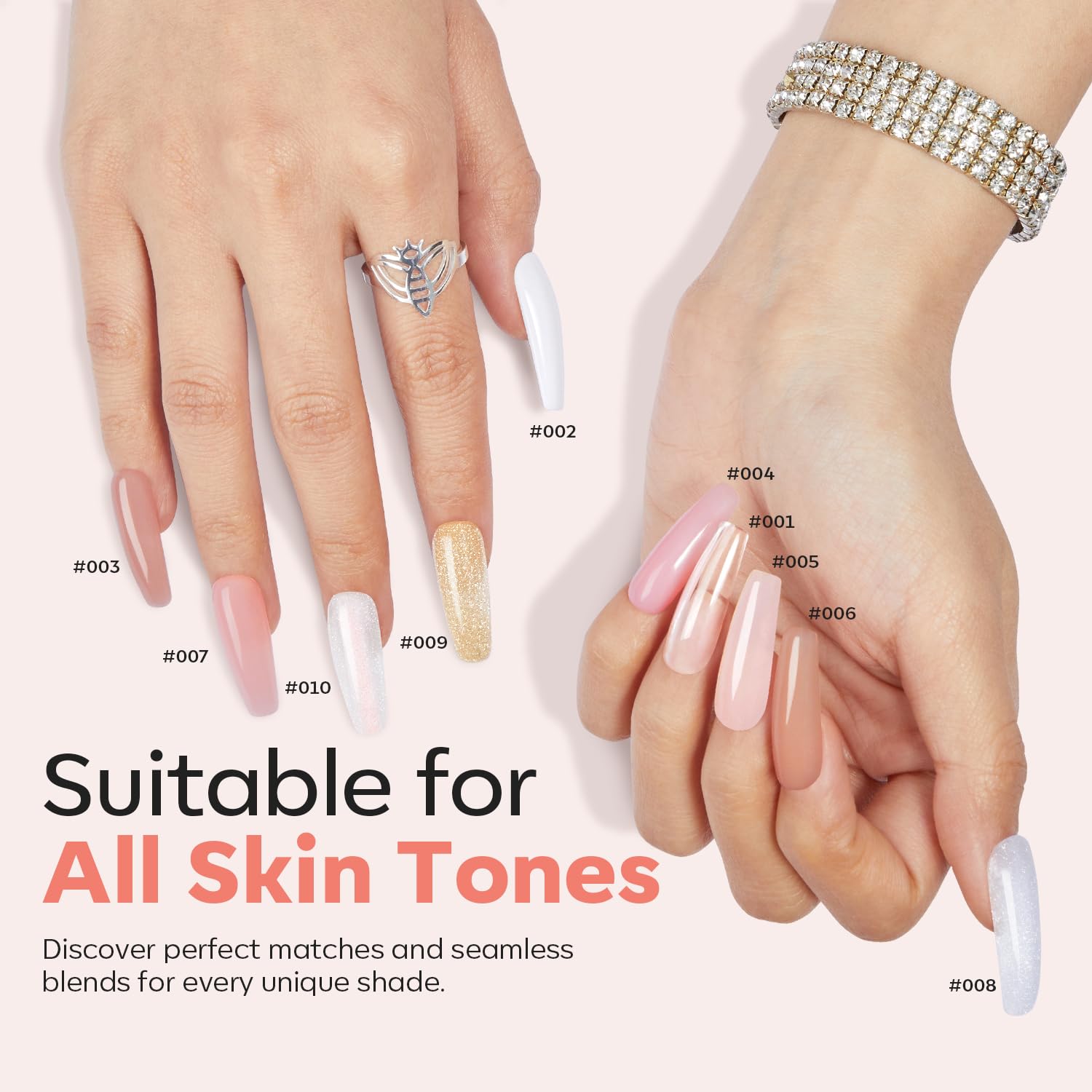 Modelones Hema-Free Poly Nail Gel 60ML, Barely Pink for DIY Nail Extensions - Image 8