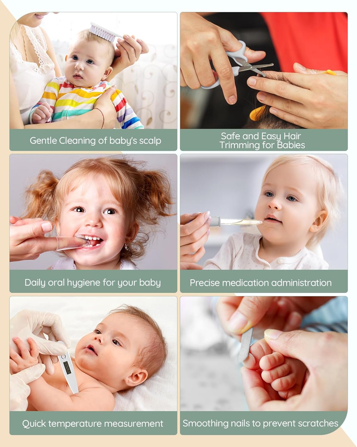 Lilian&Gema 28-in-1 Baby Healthcare Grooming Kit, Rechargeable Nail Trimmer for Infants Toddlers - Image 7