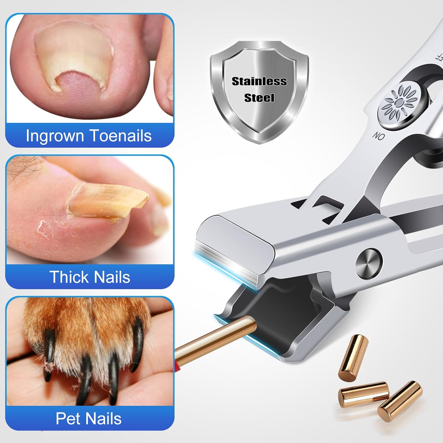 German-Engineered Heavy Duty Nail Clippers for Thick Nails, Wide Jaw Toenail Cutter with Catcher - Image 5