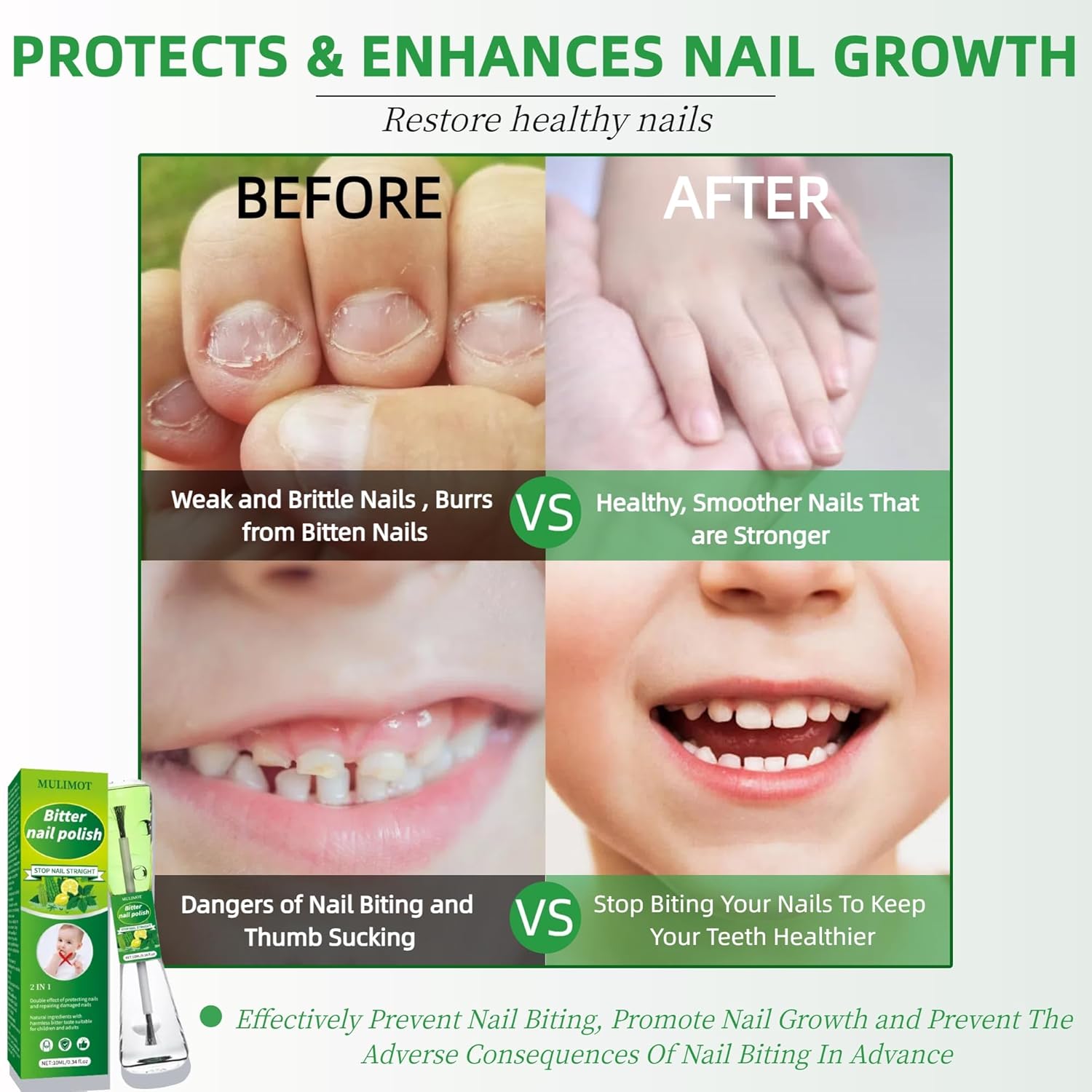Kid and Adult 2-in-1 No Bite Nail Polish 0.34 Fl Oz Clear - Image 4
