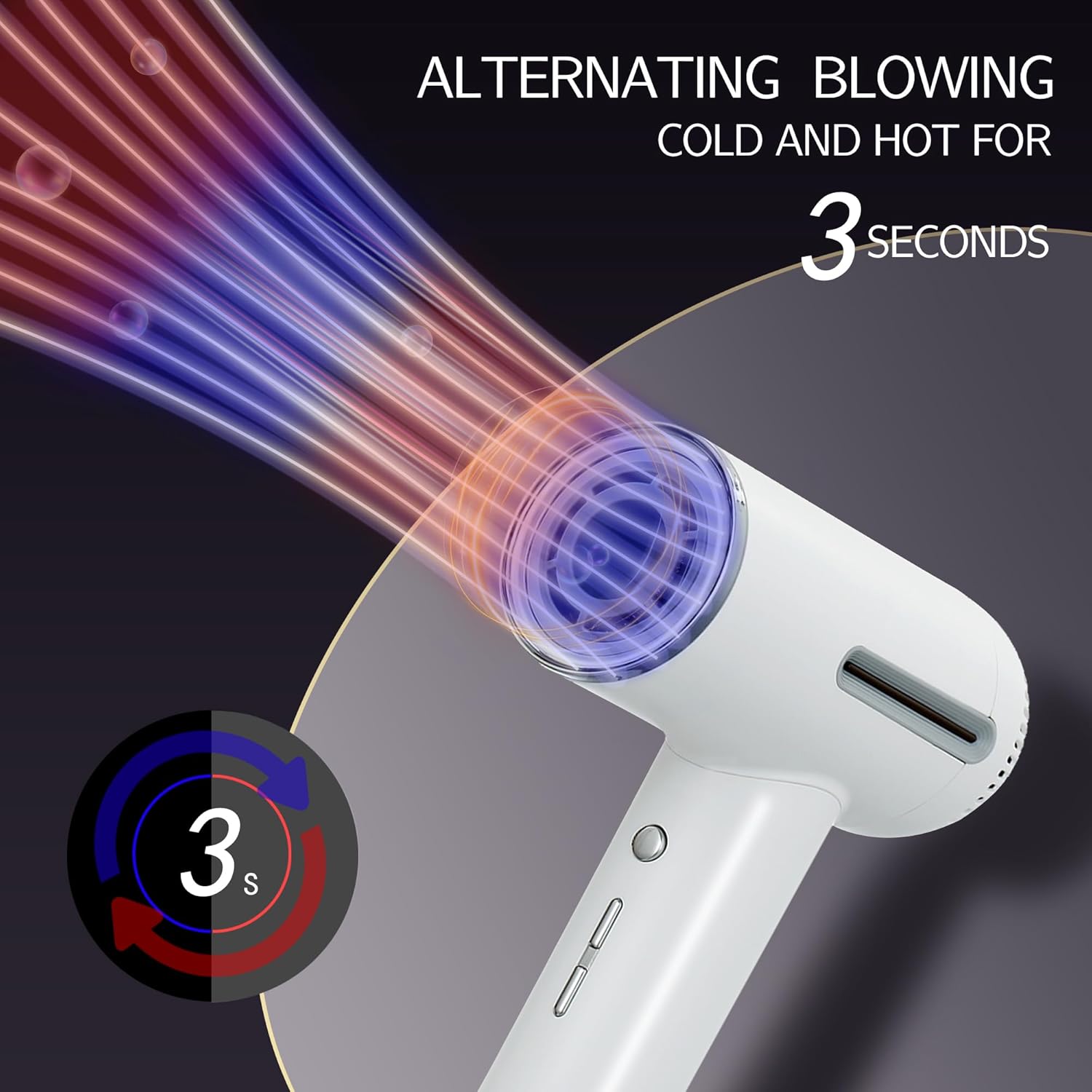 1600W Ionic Hair Dryer with 7 Heat Settings, 31 Modes, LCD Display, and Diffuser - Image 4