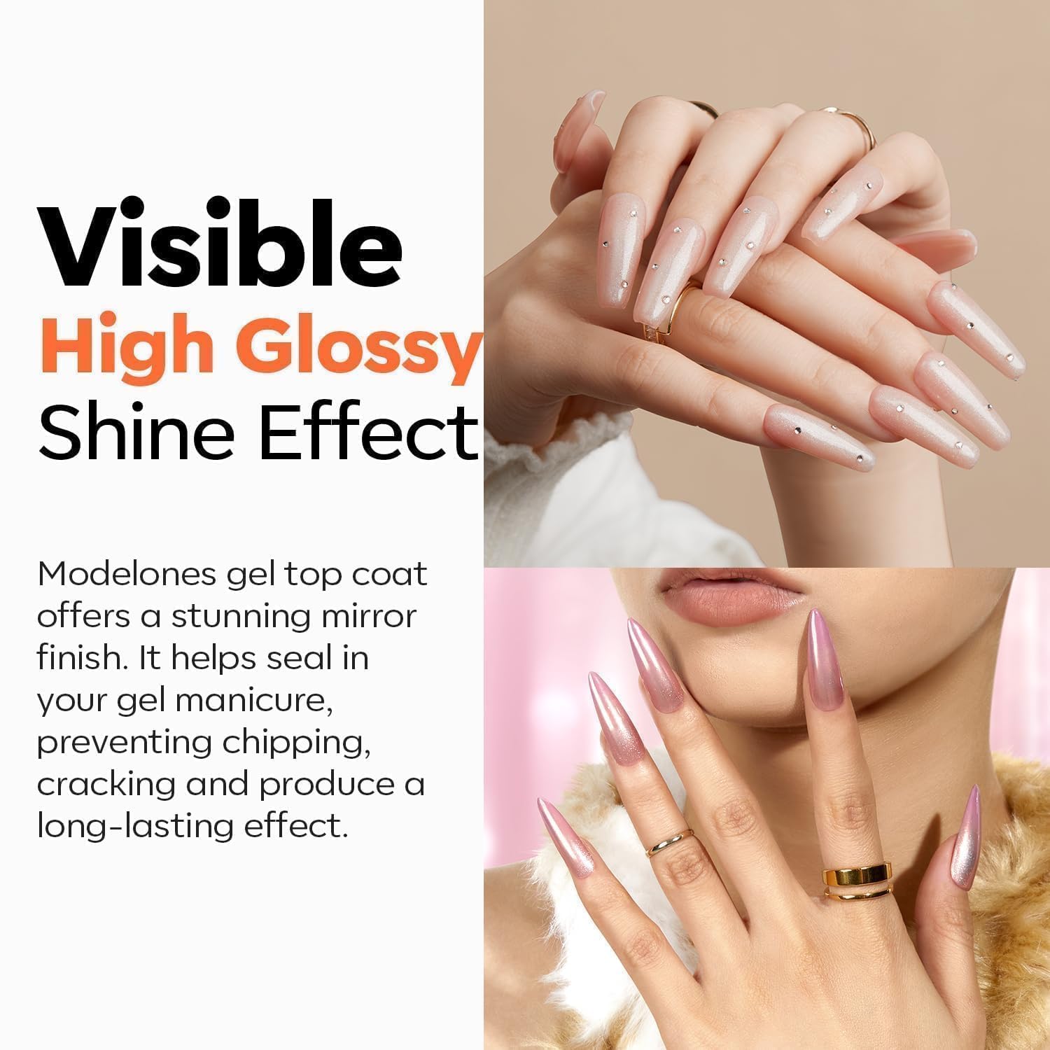 Modelones 2 Pcs Hema Free Gel Top Coat and Base Coat Set for Long Lasting Wear - Image 4