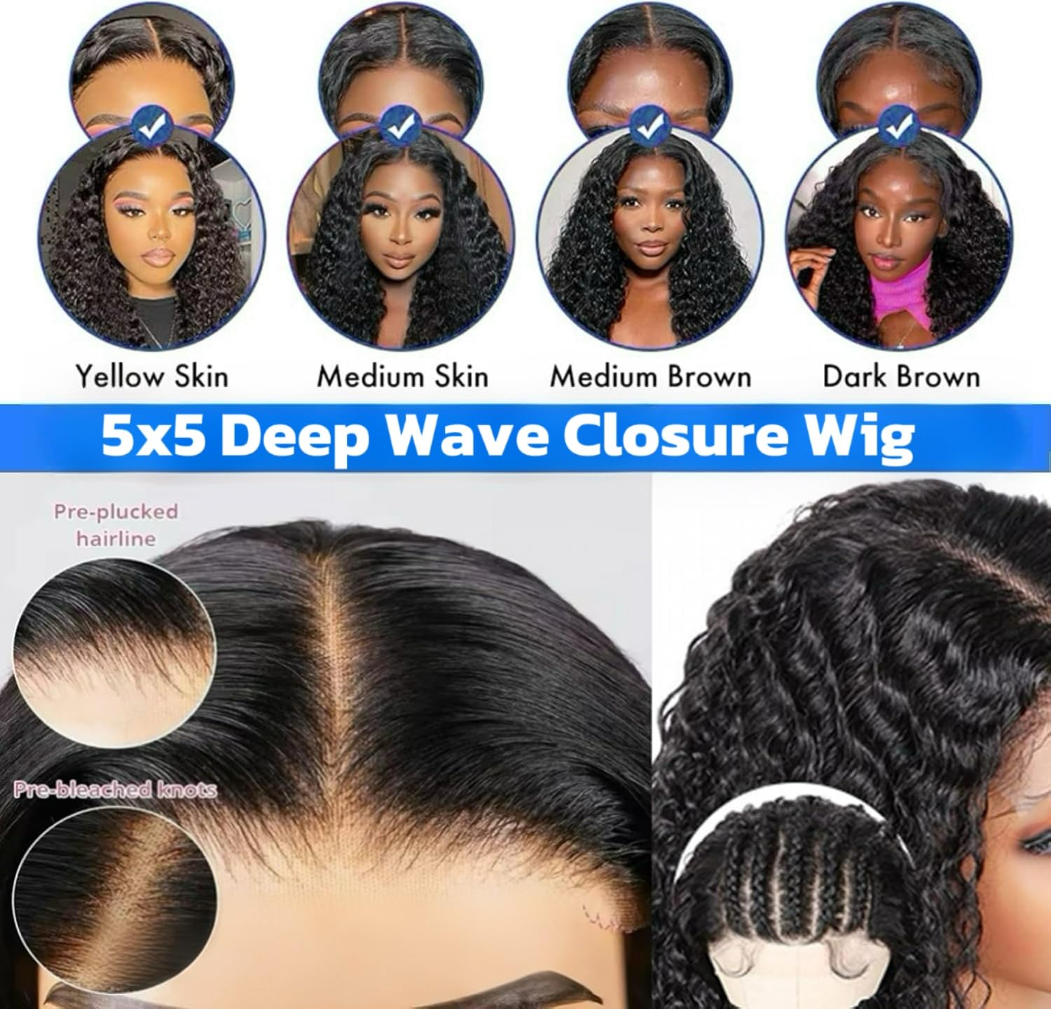 26 Inch Deep Wave 5x5 HD Lace Front Glueless Human Hair Wig 180% Density - Image 6