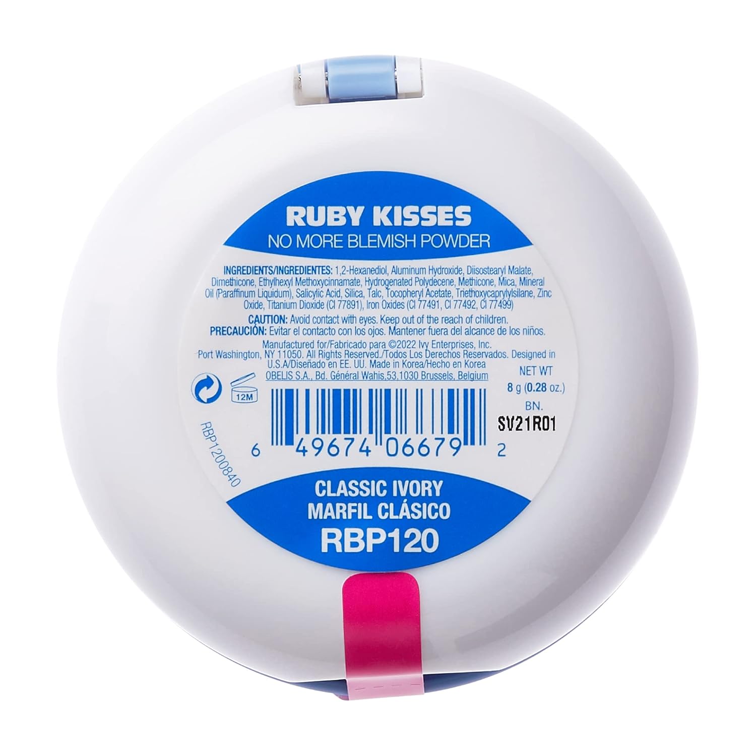 Ruby Kisses Classic Ivory No More Blemish Face Powder 0.35 oz Salicylic Acid - Image 3
