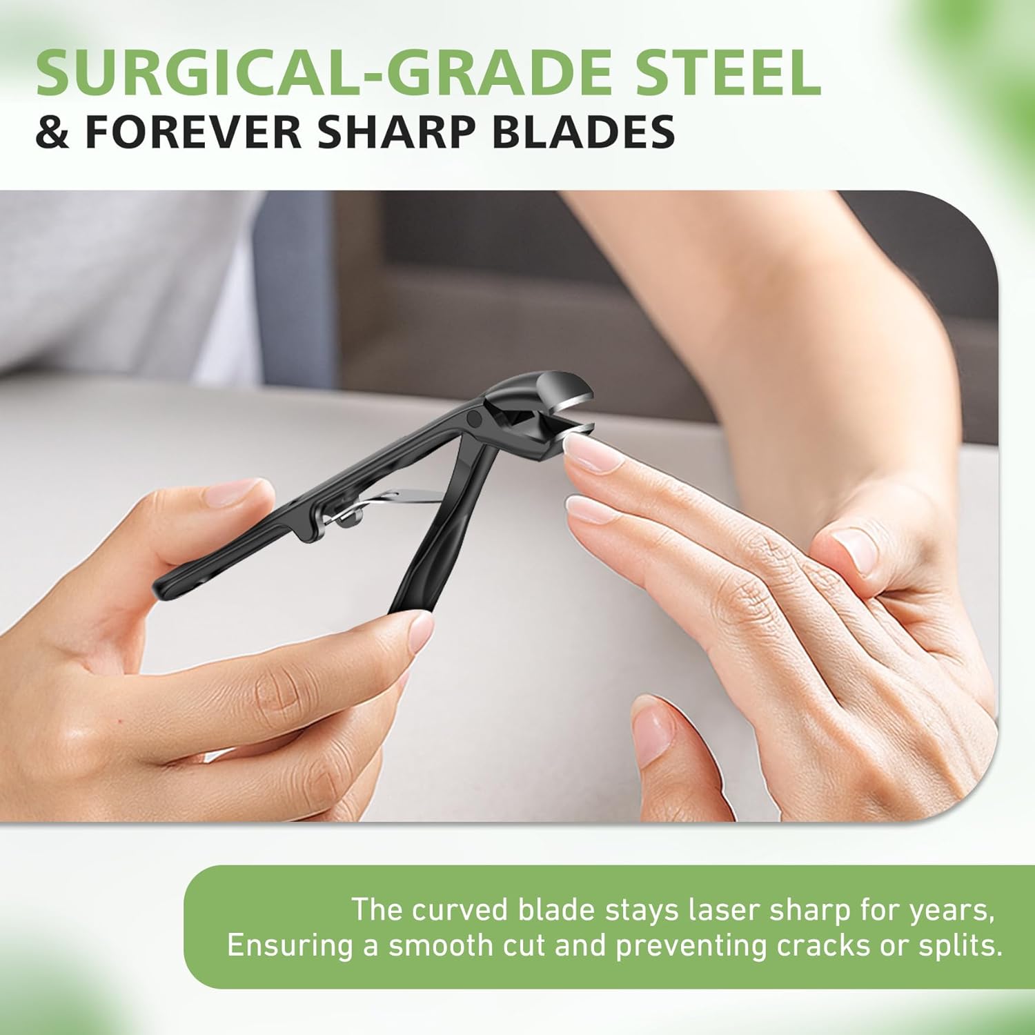 BALUCA Pro Black Long Handle Heavy Duty Toe Nail Clippers for Seniors with Catcher - Image 6