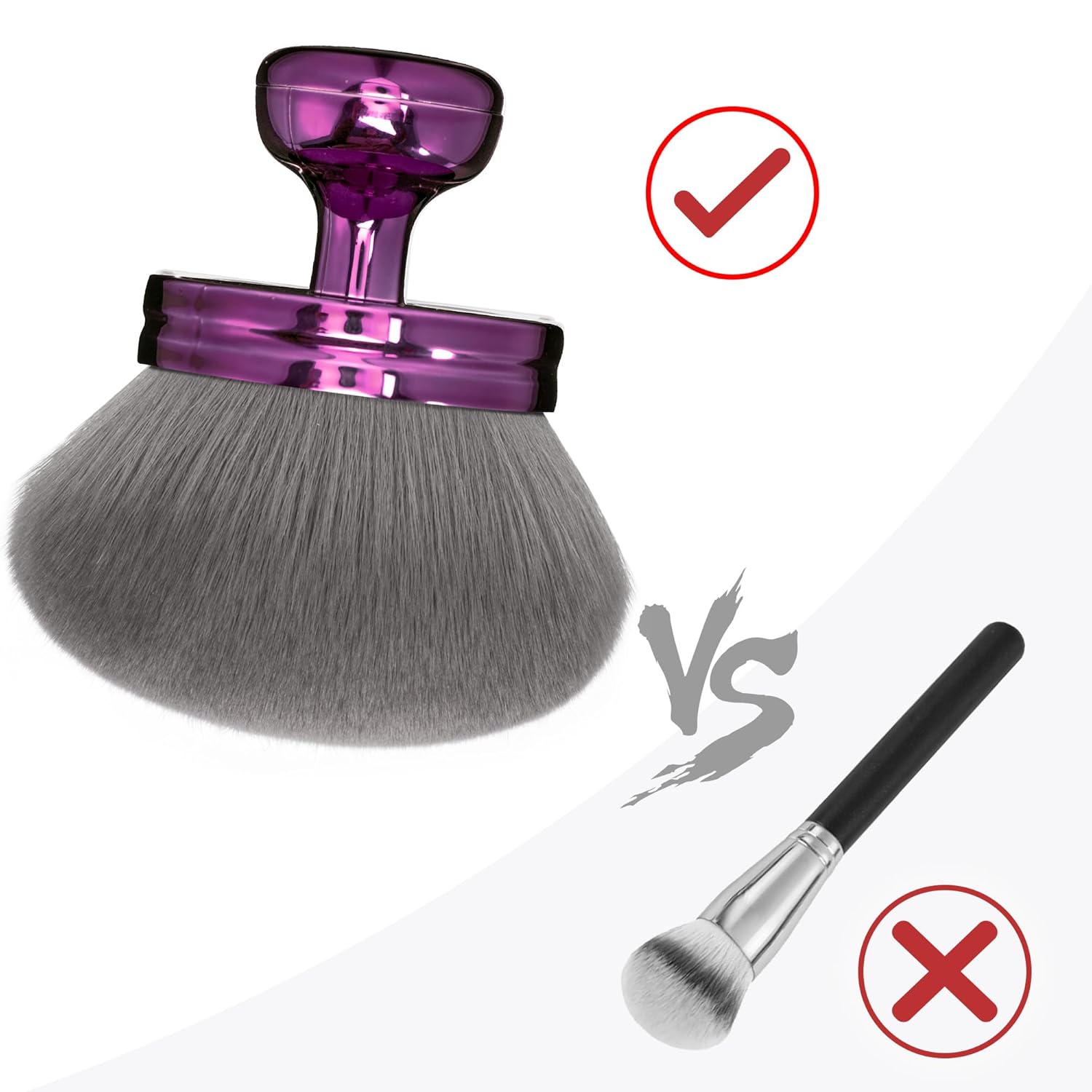 Blend & Blur Extra Large Body Makeup Brush for Self Tanner and Bronzer with Drawstring Bag, 3.2 Inch Wide Round Head - Image 3