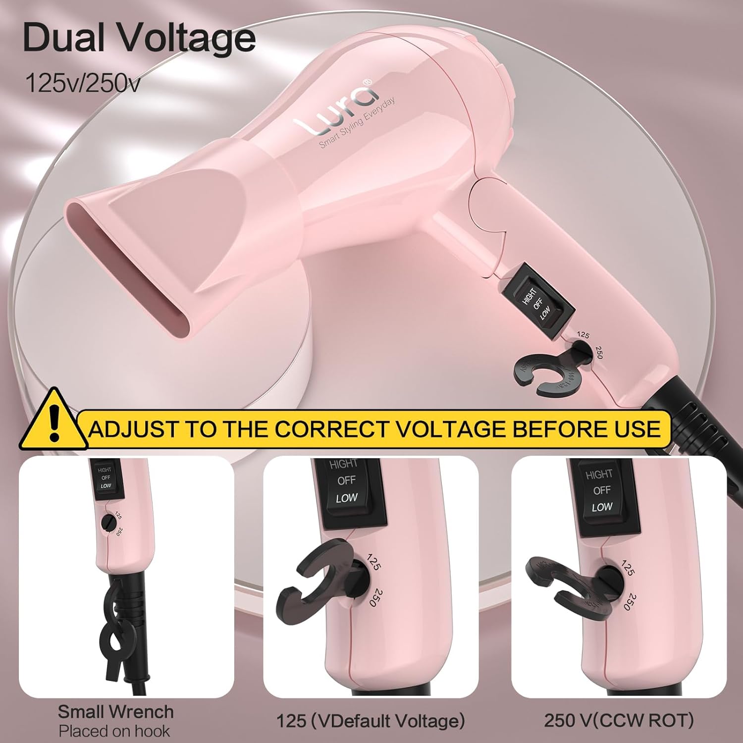 Travel Hair Dryer and Dual Voltage Hair Dryer Brush for Easy Styling on the Go - Image 4