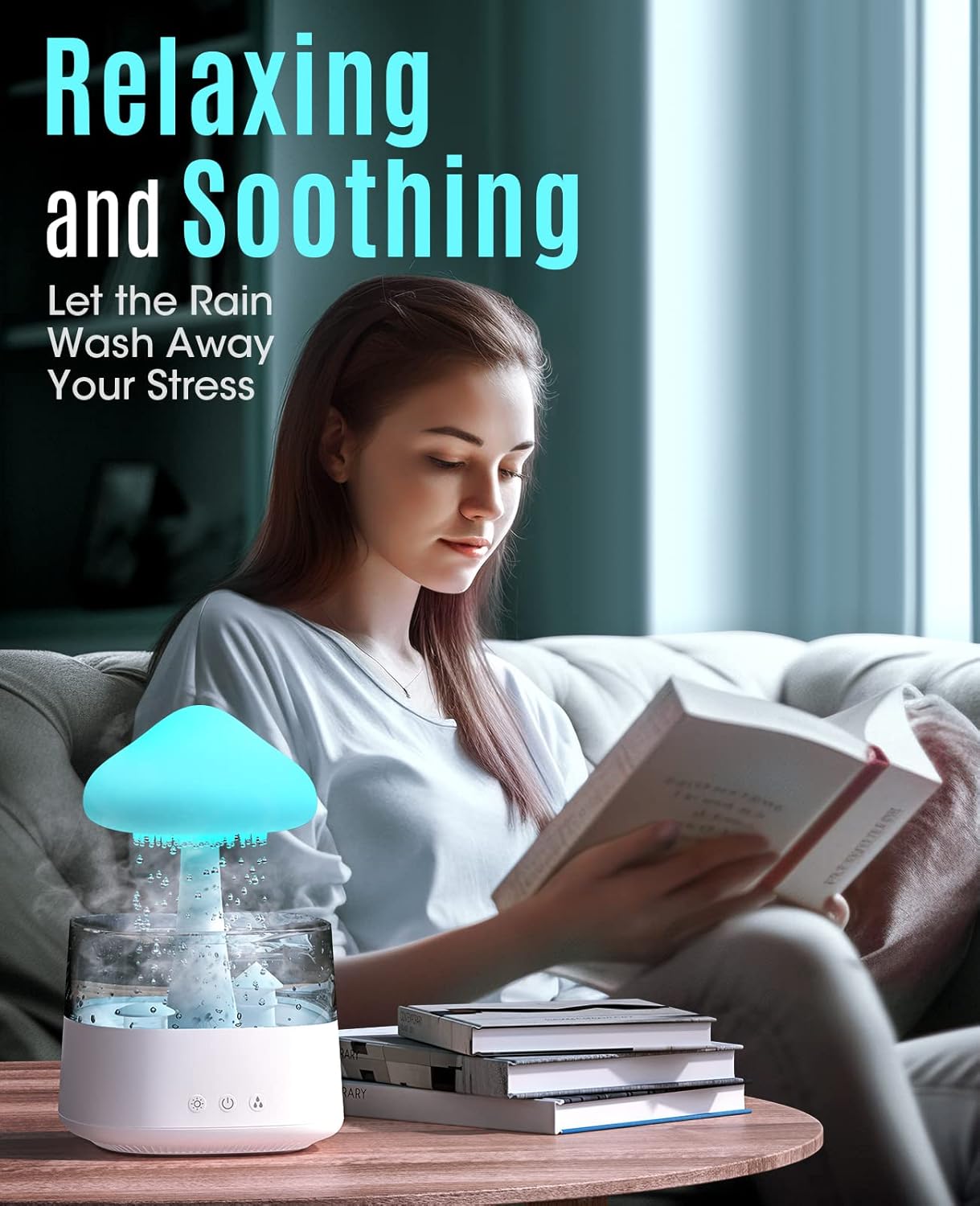 Misty Rain Cloud Humidifier with Water Drip, Mushroom Diffuser, and Soothing Sleep Sounds - Image 5