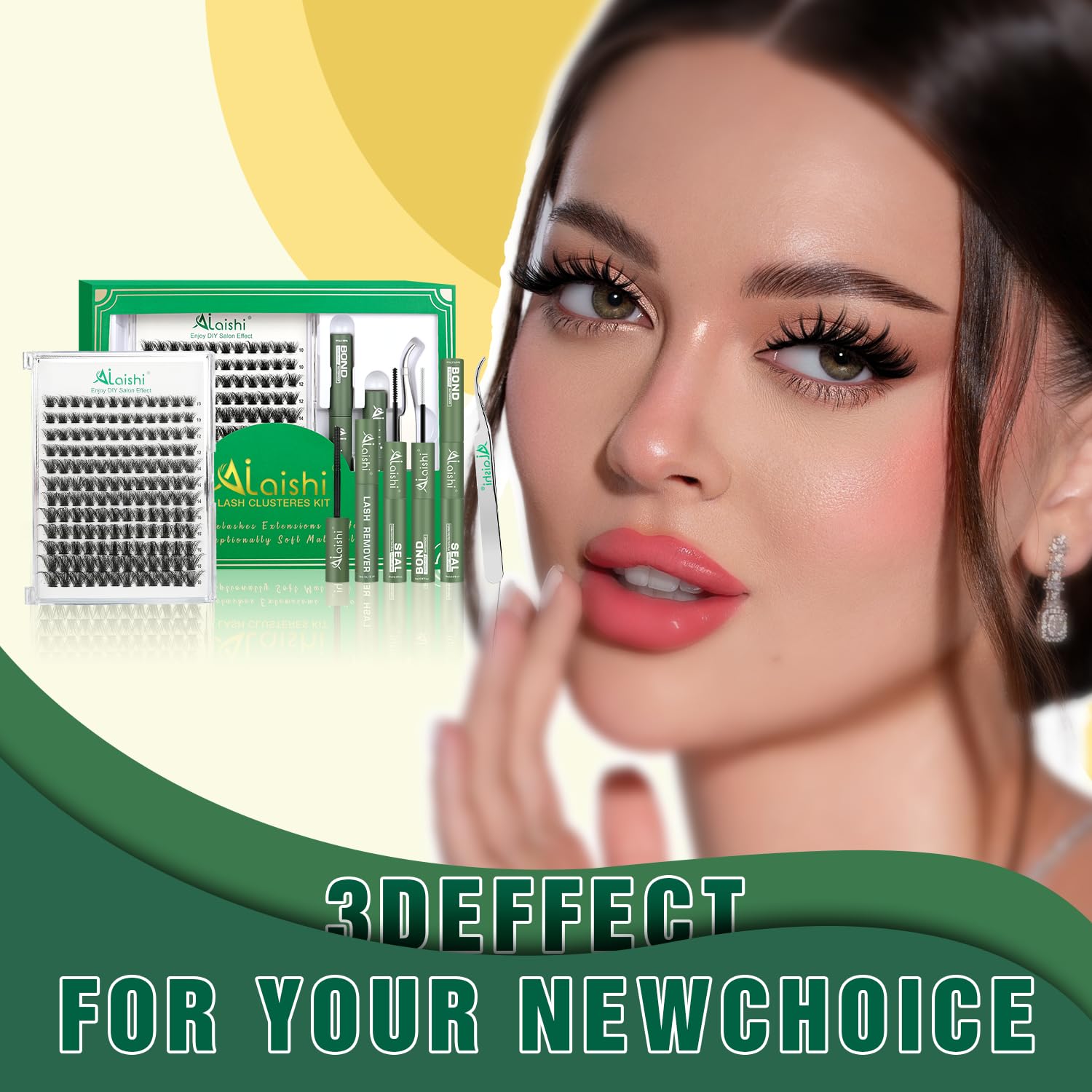DIY 3D Cluster Eyelash Extension Kit 144 Fluffy D Curl Lashes and Application Tools - Image 4