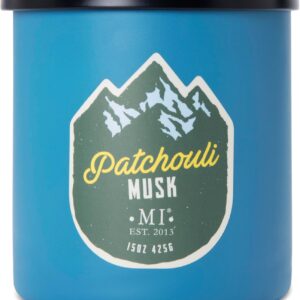Manly Indulgence Patchouli Musk Scented Candles for Men, 2 Wick, 15 oz Premium Soy Blend Wax, 60H Burn, Candles for Home Scented – Made in The USA