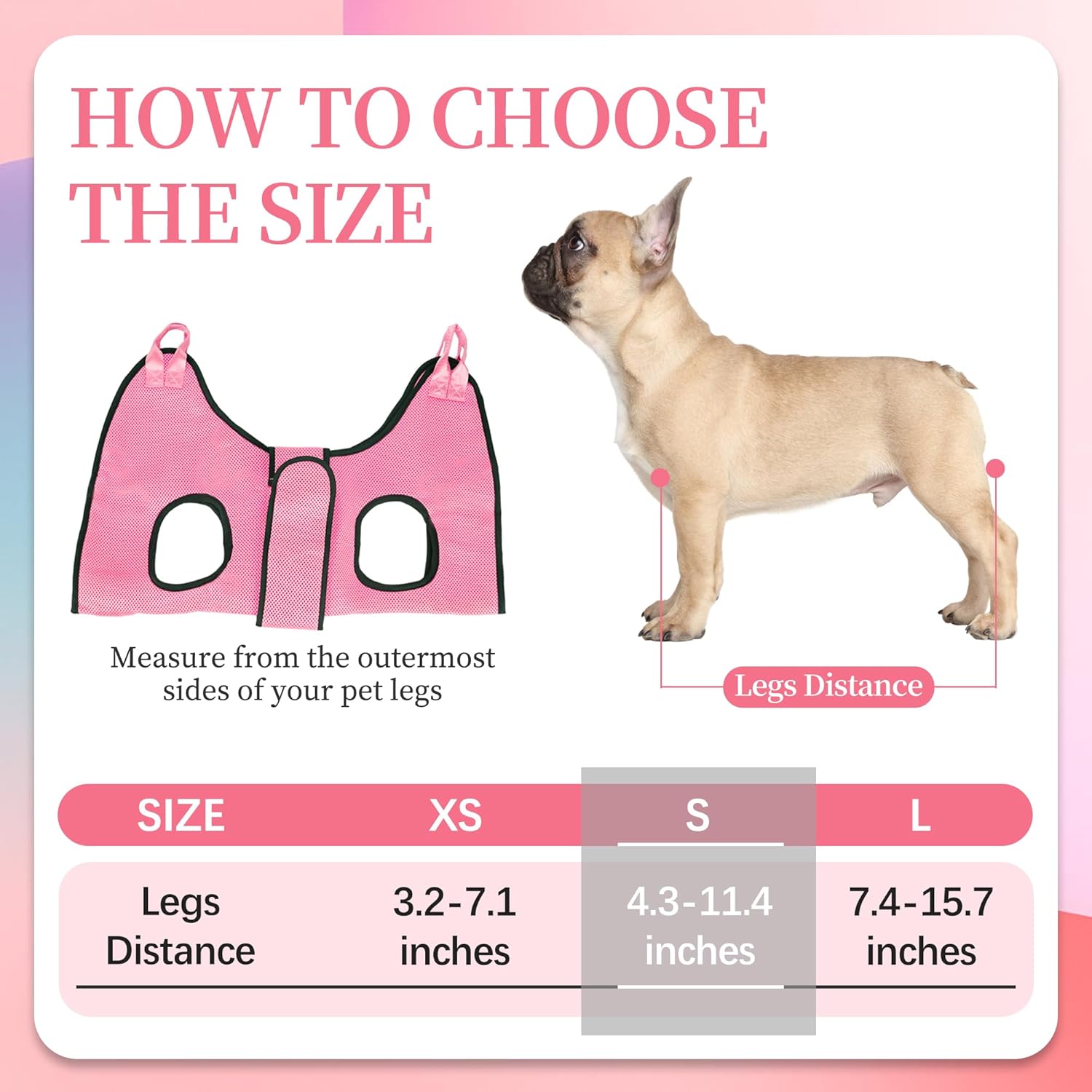 PatienceET Pink Pet Grooming Hammock for Dogs and Cats Size S with Security Strap - Image 3