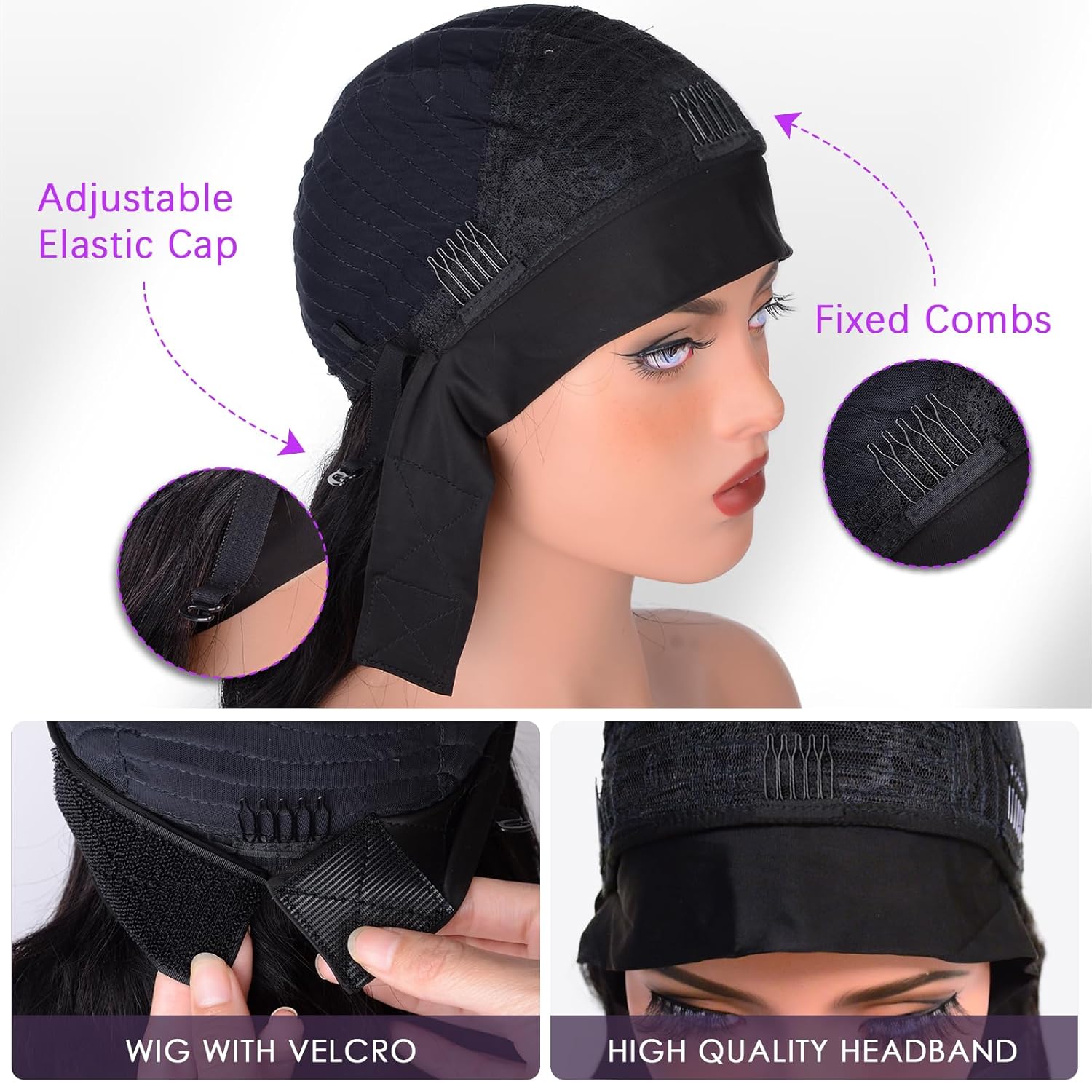Body Wave Headband Wig for Black Women 18in Glueless Brazilian Virgin Human Hair 180% Density - Image 2
