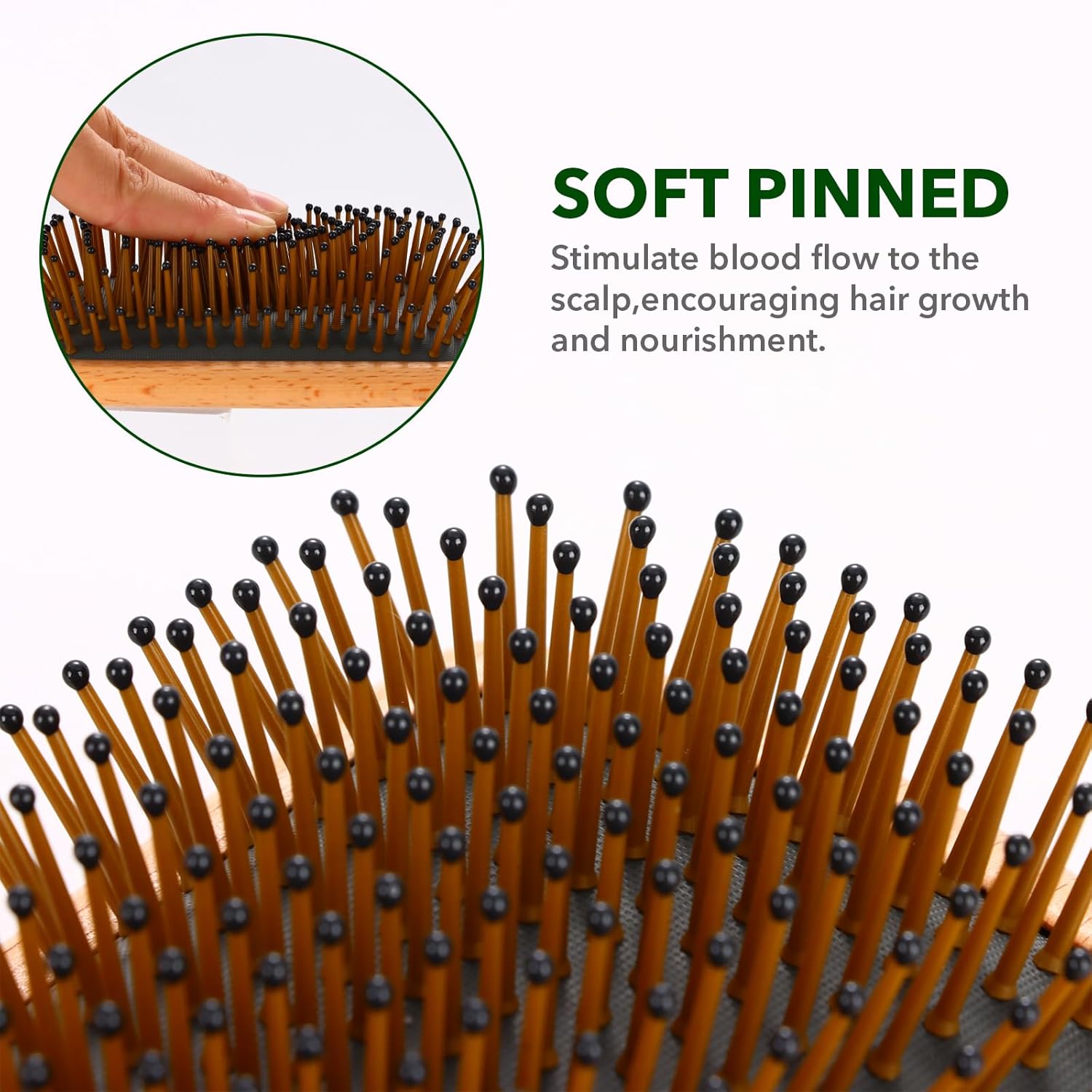 Extra Large Wooden Handle Wet Brush for All Hair Types, Curly Hair Paddle Brush for Men and Women - Image 4