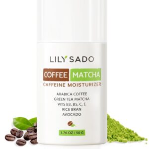 LILY SADO TEA+C™ Coffee & Matcha Face Moisturizer - Natural Vegan Caffeine Facial Cream w Green Tea & Arabica Coffee Beans - Best Antioxidant, Anti-Wrinkle Moisturizing Lotion - Softens & Firms