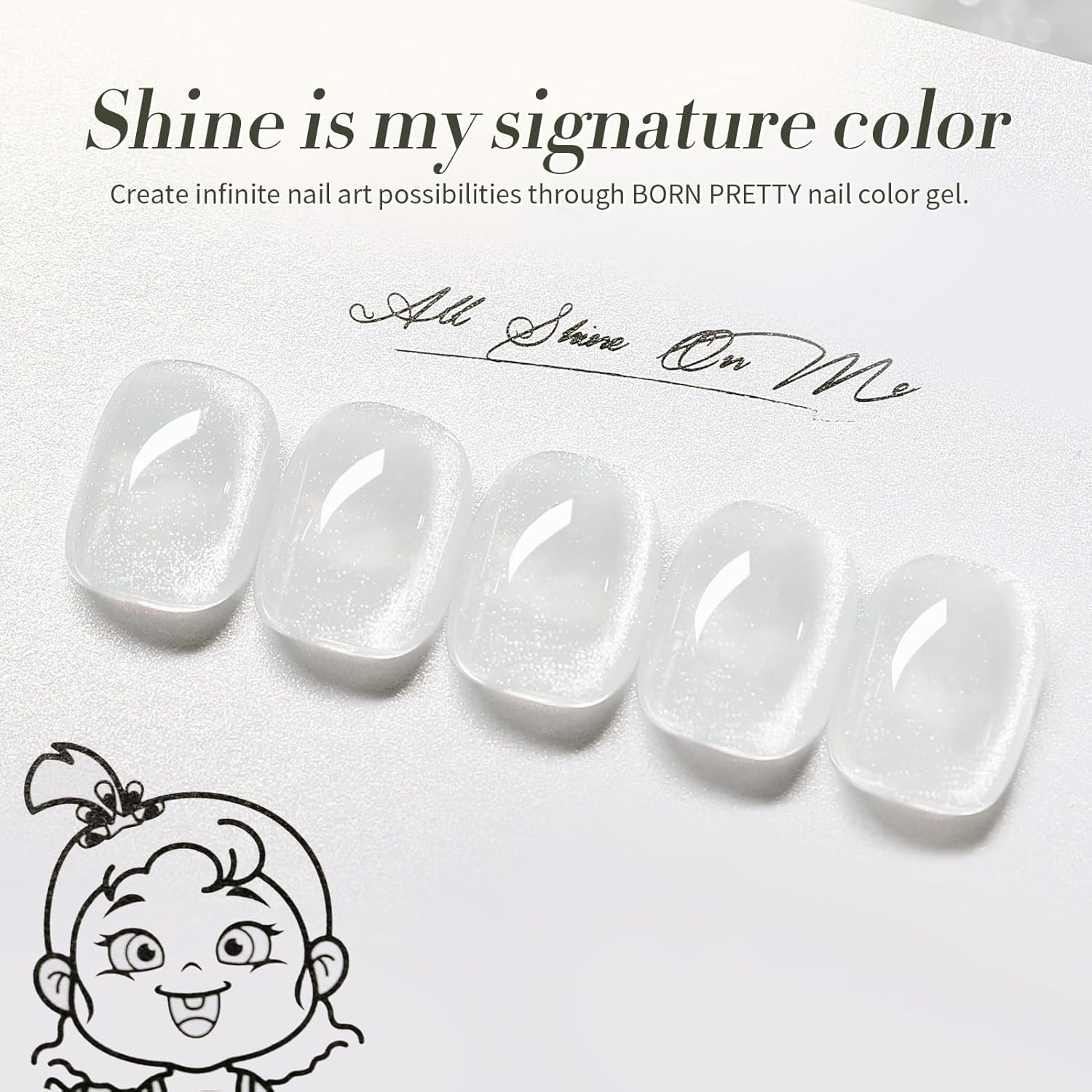 BORN PRETTY 15ML Milky White Magnetic Cat Eye Gel Nail Polish for DIY Nail Art - Image 9
