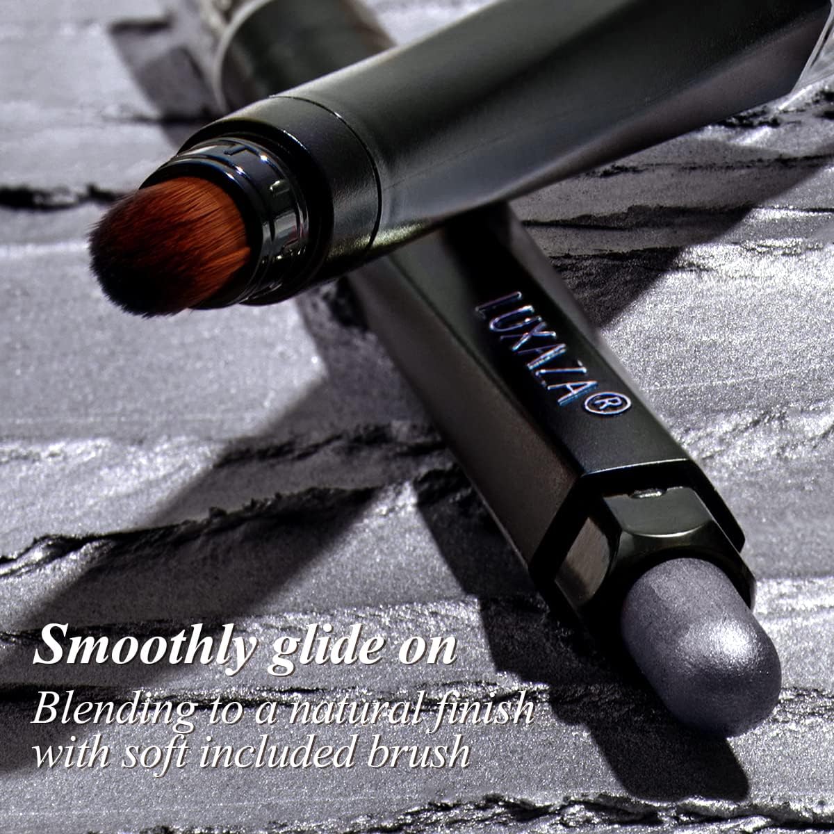Hypoallergenic Waterproof Shimmer Cream Eyeshadow Stick with Blending Brush, Shade #99 - Image 4