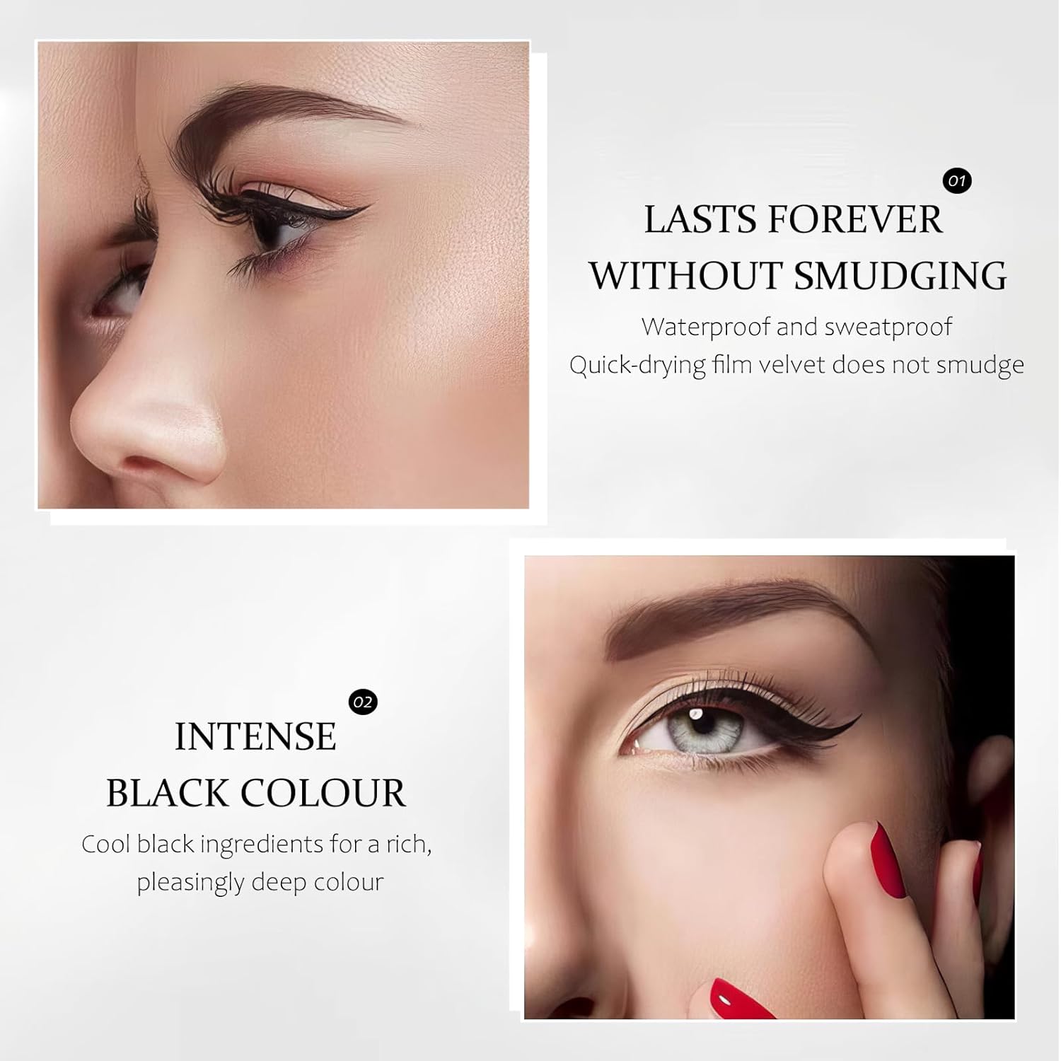 Ultra-Fine Tip 0.1mm Waterproof Smudge-Proof Liquid Eyeliner Black 1.5ml Capacity - Image 4