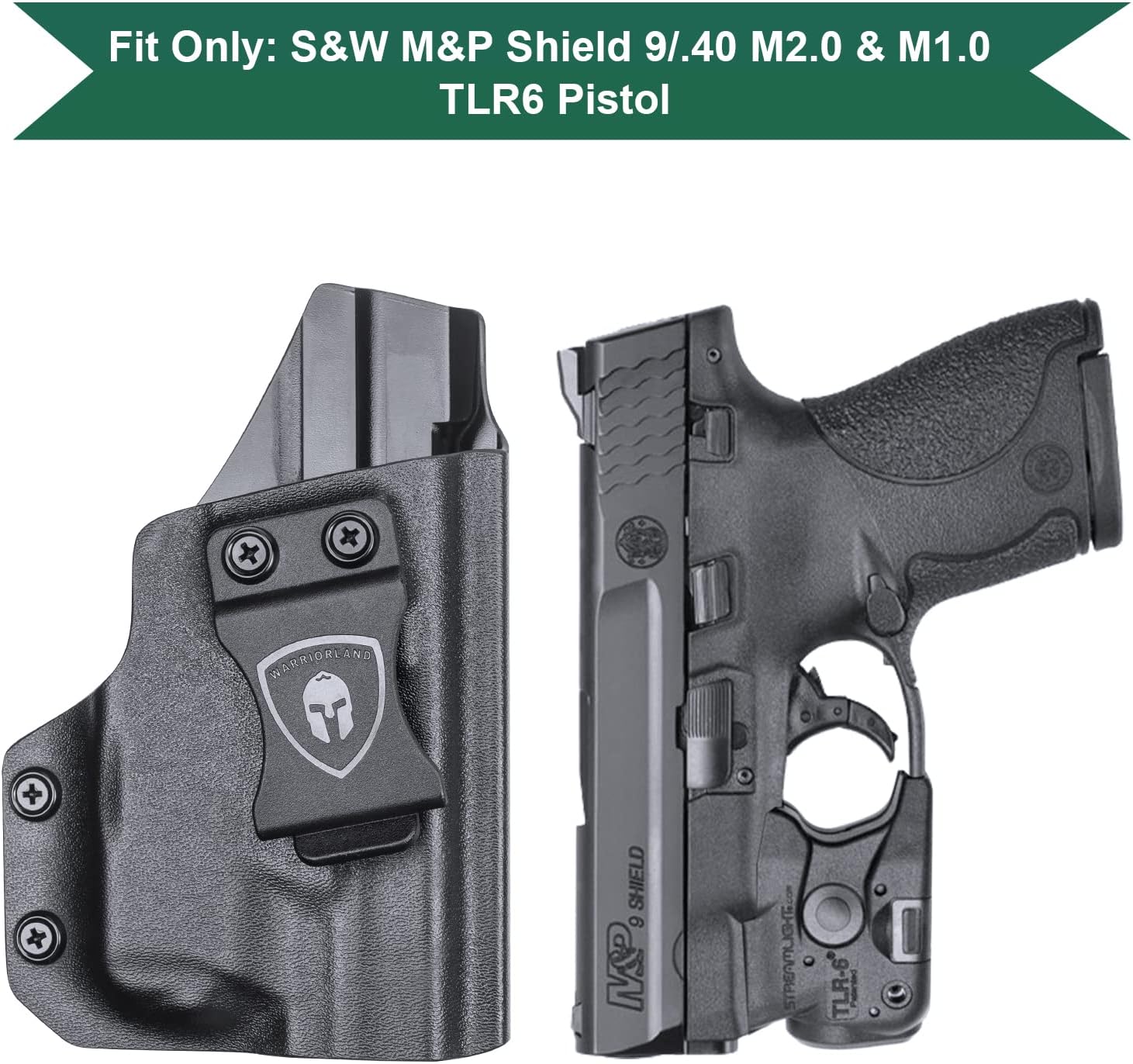 M&P Shield 9mm/.40 IWB Kydex Holster with TLR-6 Adjustable Cant Concealed Carry - Image 2