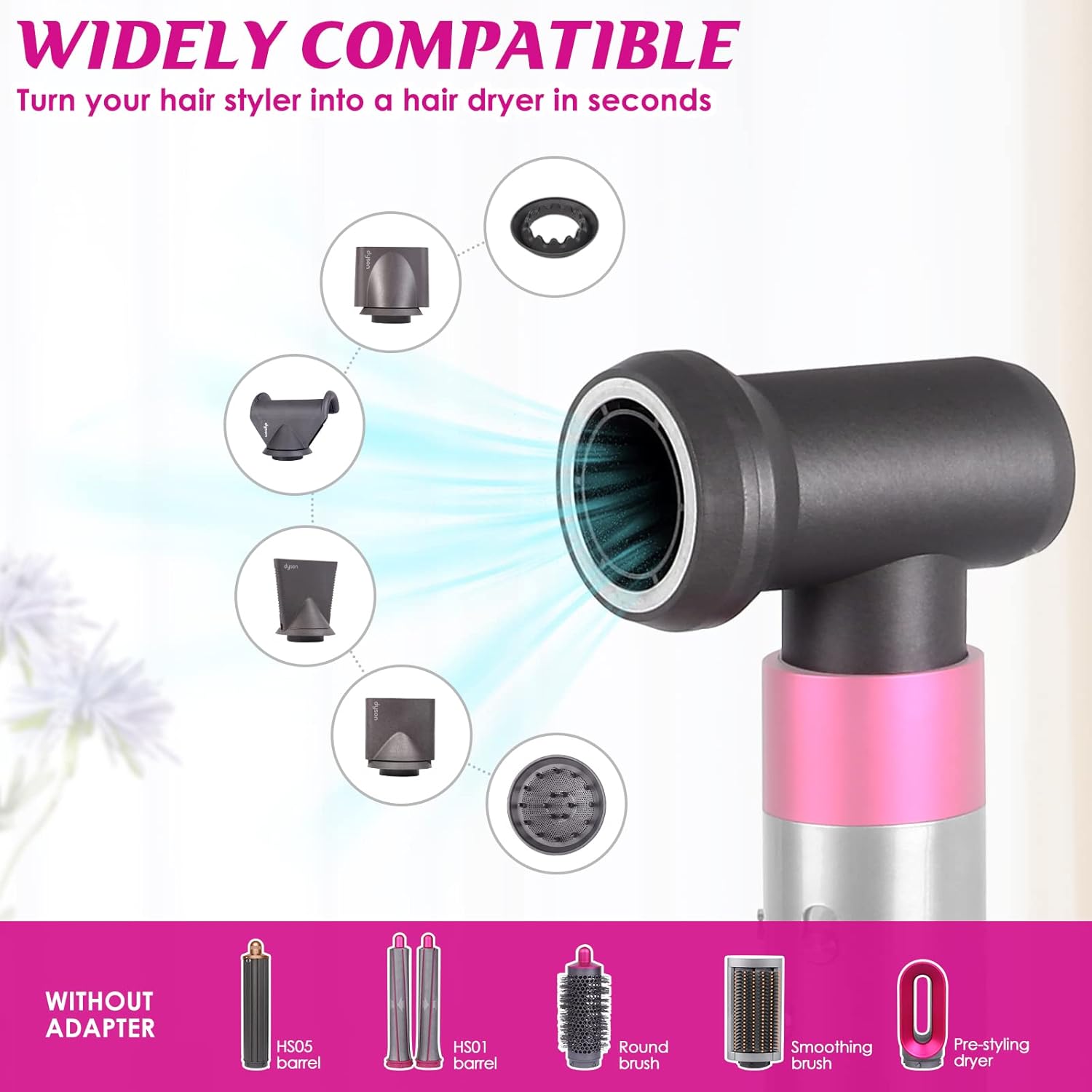 Dyson Airwrap Styler Concentrator and Adapter Kit with Hair Dryer Holder - Image 4