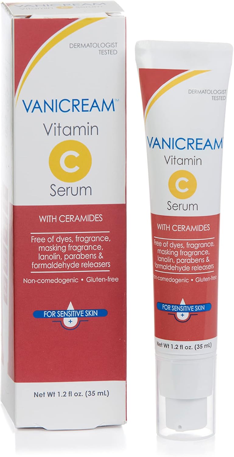 Vanicream Vitamin C Serum, 1.2 Fl Oz, Formulated without Common Irritants for Sensitive Skin, Milky and Lightweight Brightening Serum, Hydrates & Boosts Glow, Dermatologist-Tested