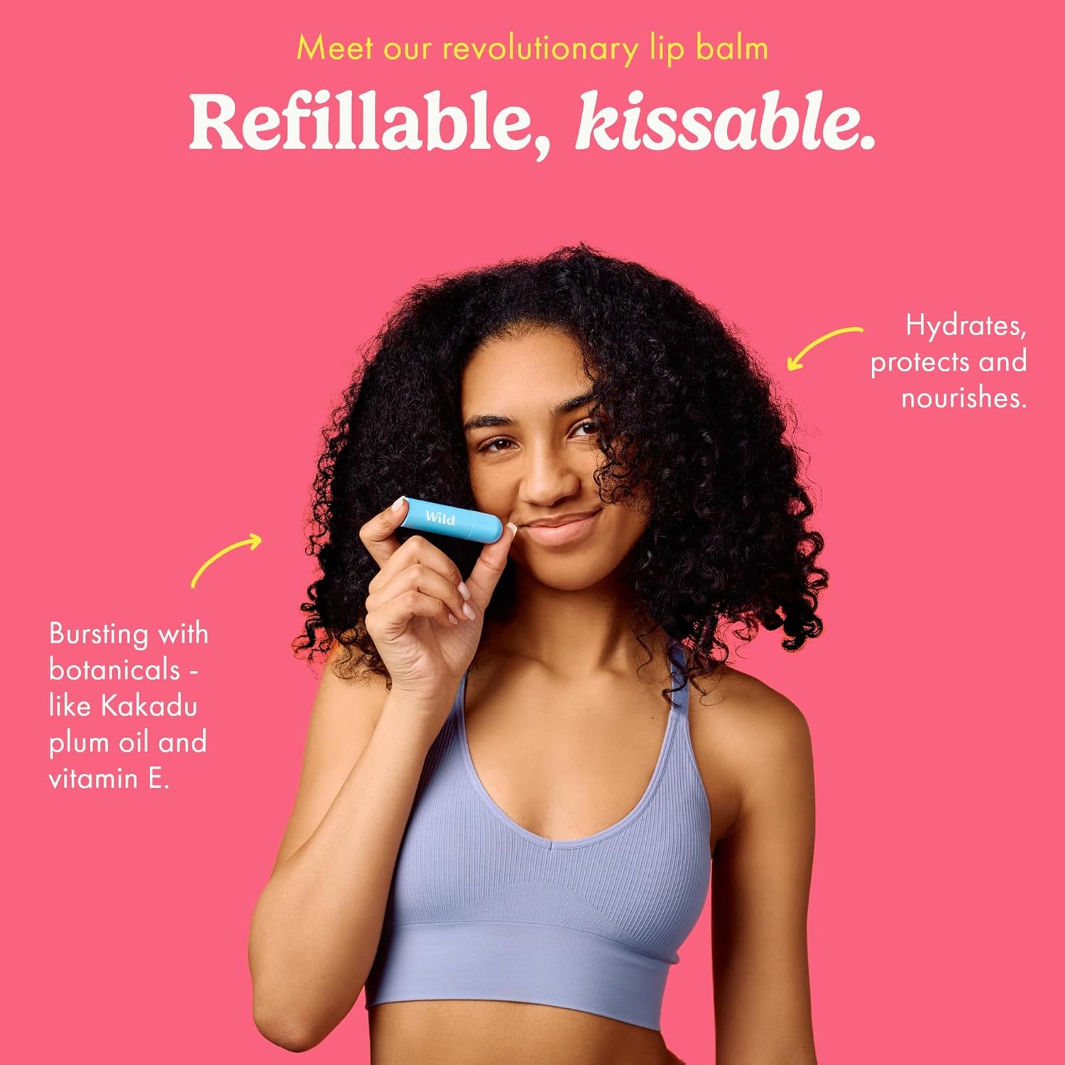Wild Refillable Lip Balm Starter Kit with Blue Aluminum Case and 3 Flavor Refills - Image 3